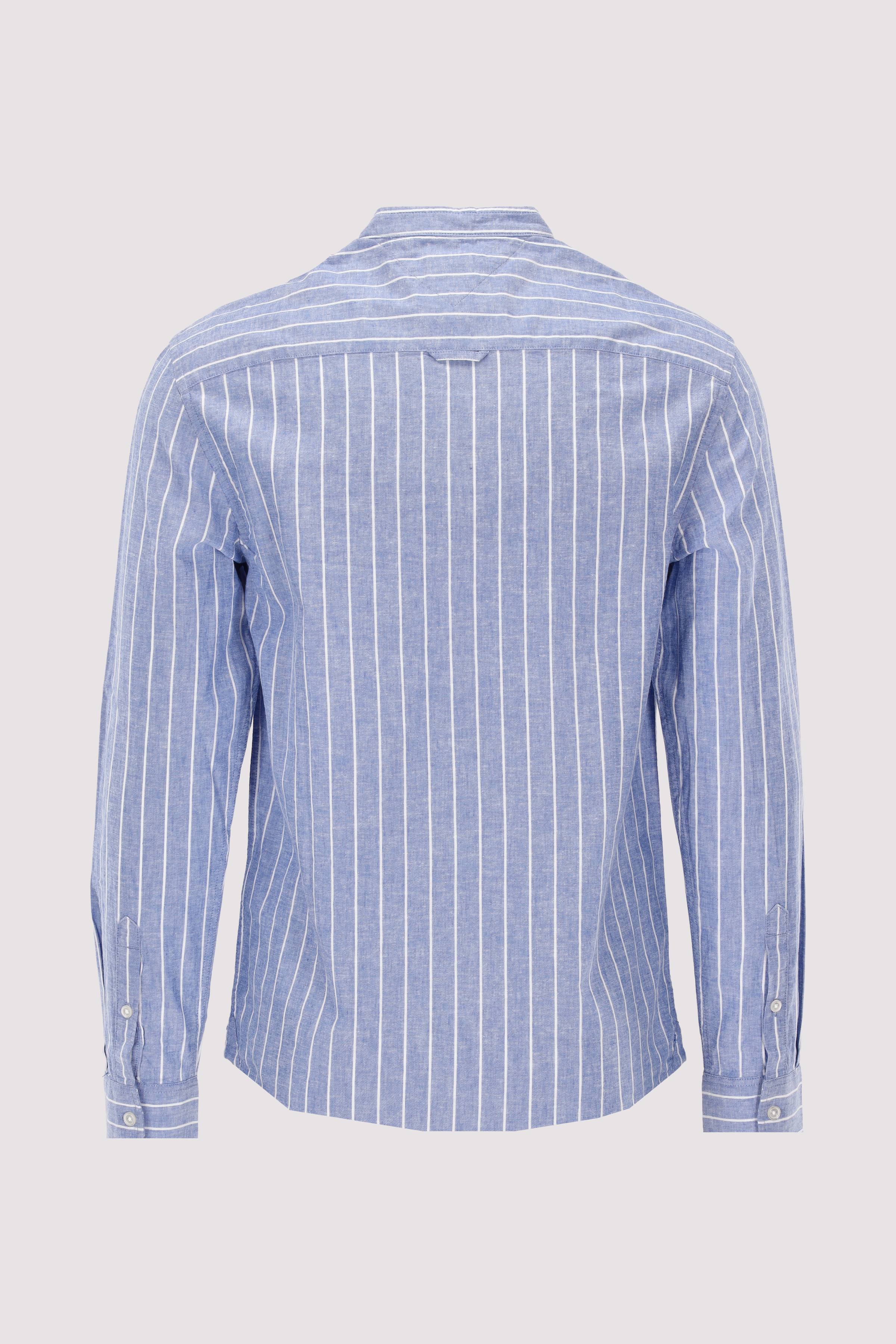 TJM LINEN MIX BND STP SHRT EXT