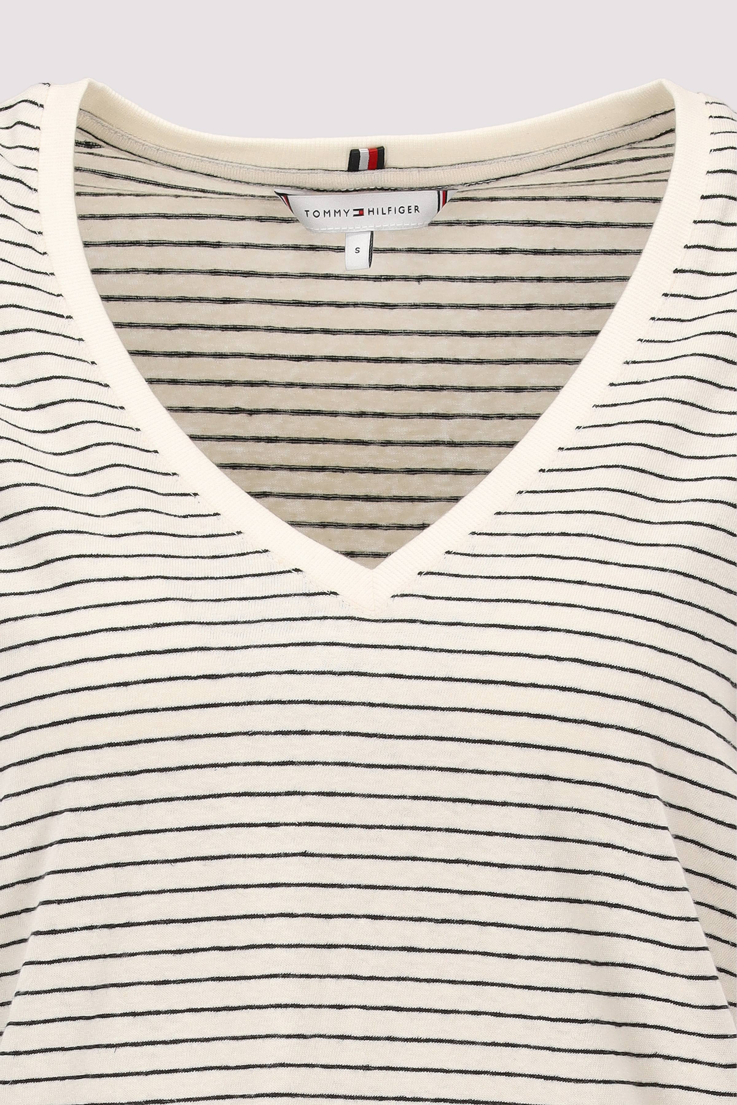 Tommy Hilfiger - CO LINEN V-NK SS TEE