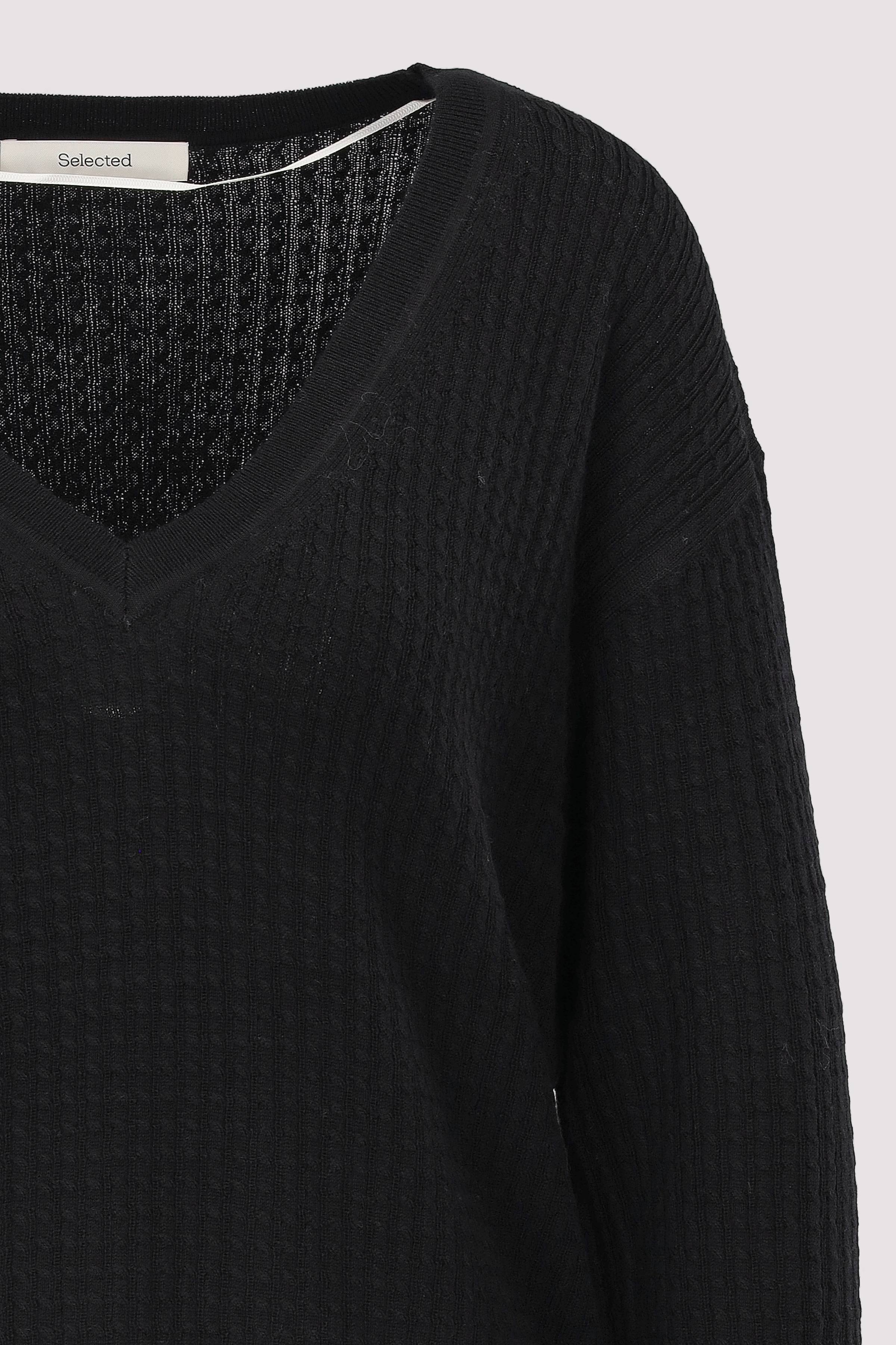 Selected - SLFTHEA LS KNIT MERINO DEEP V-