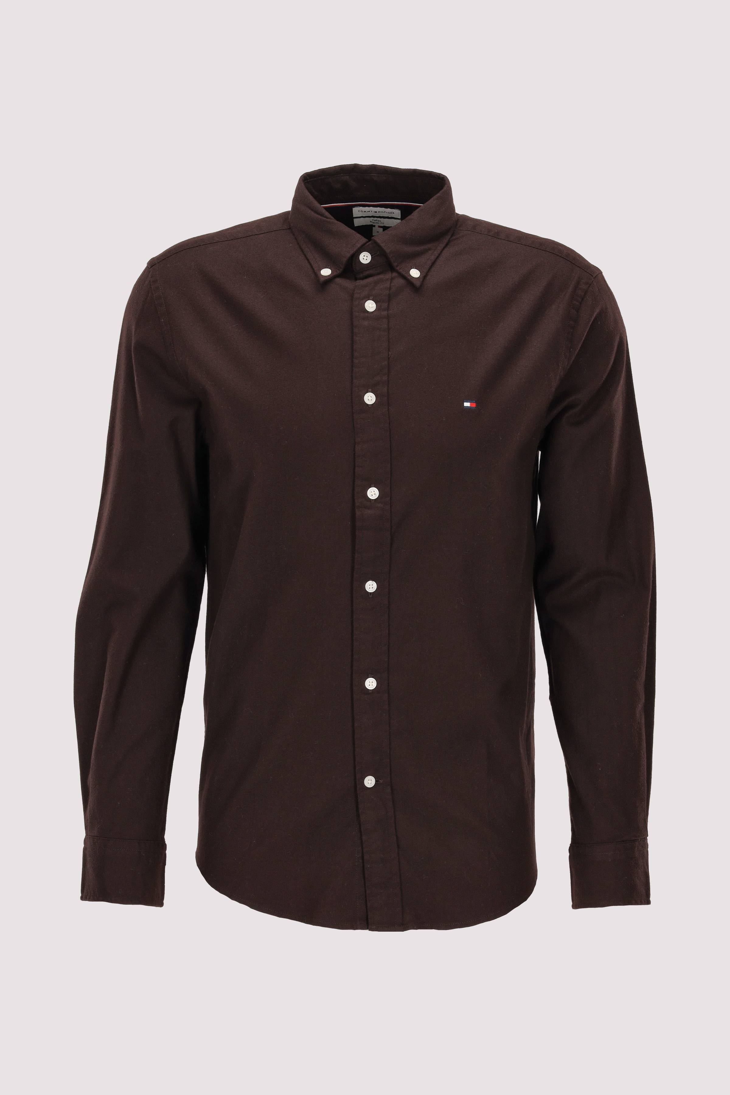 Tommy Hilfiger braunes Langarmhemd