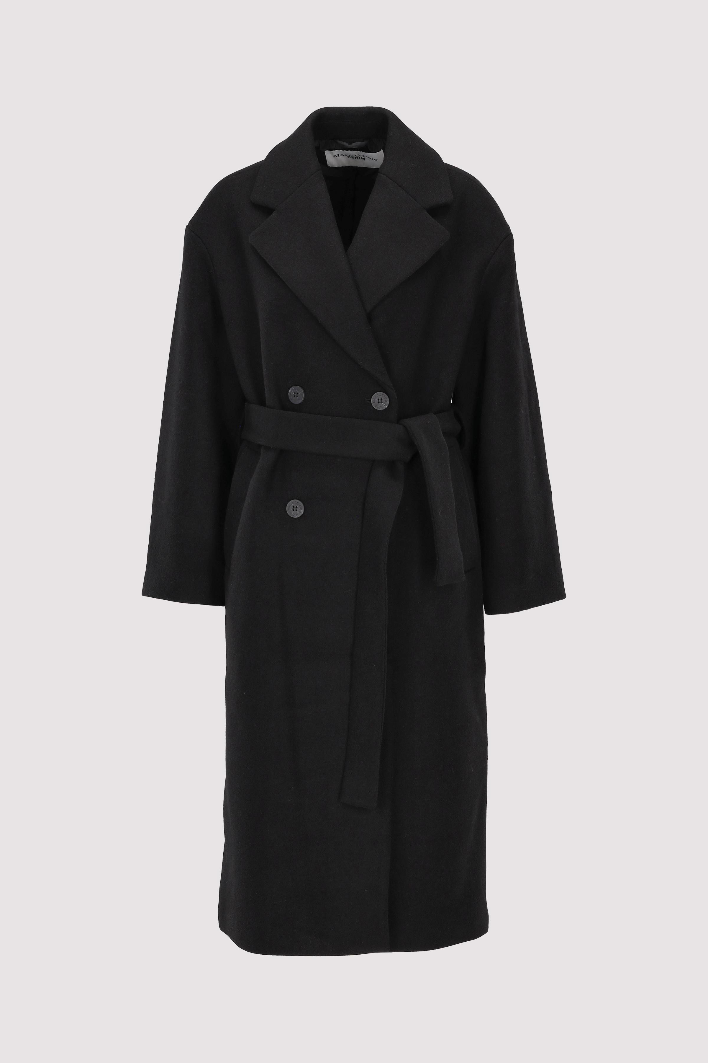 Wool Outdoor Coats Doublebrea Black S 4068378110505