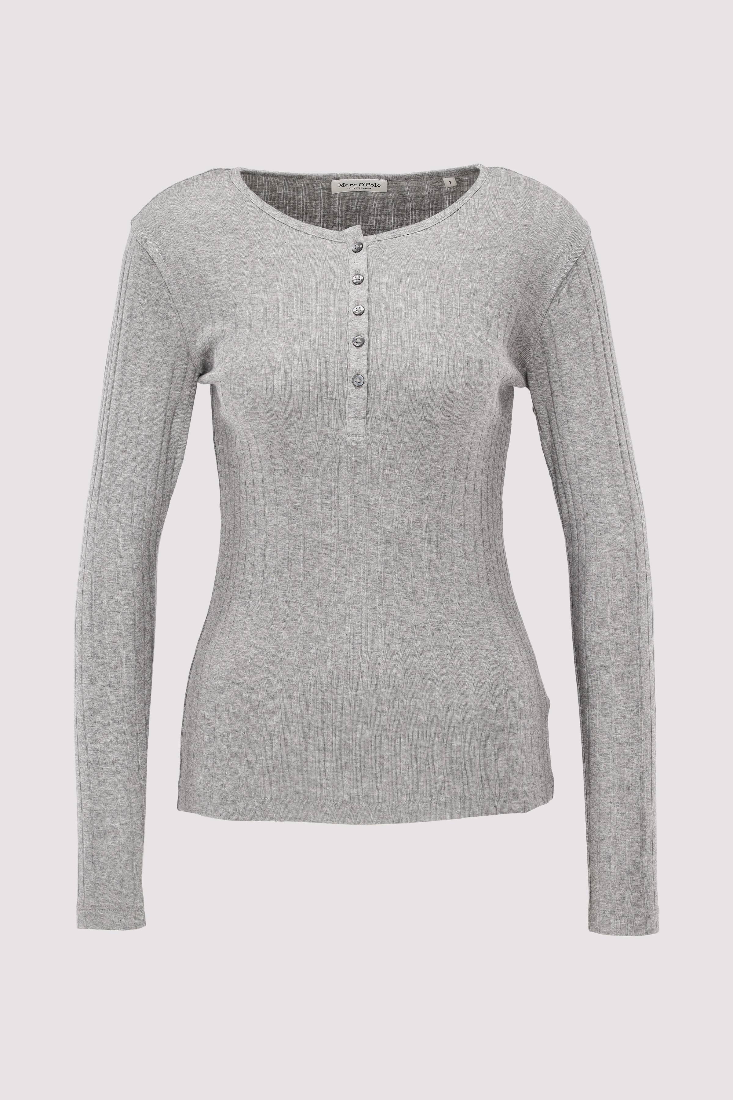 T-shirt with buttons, long sle