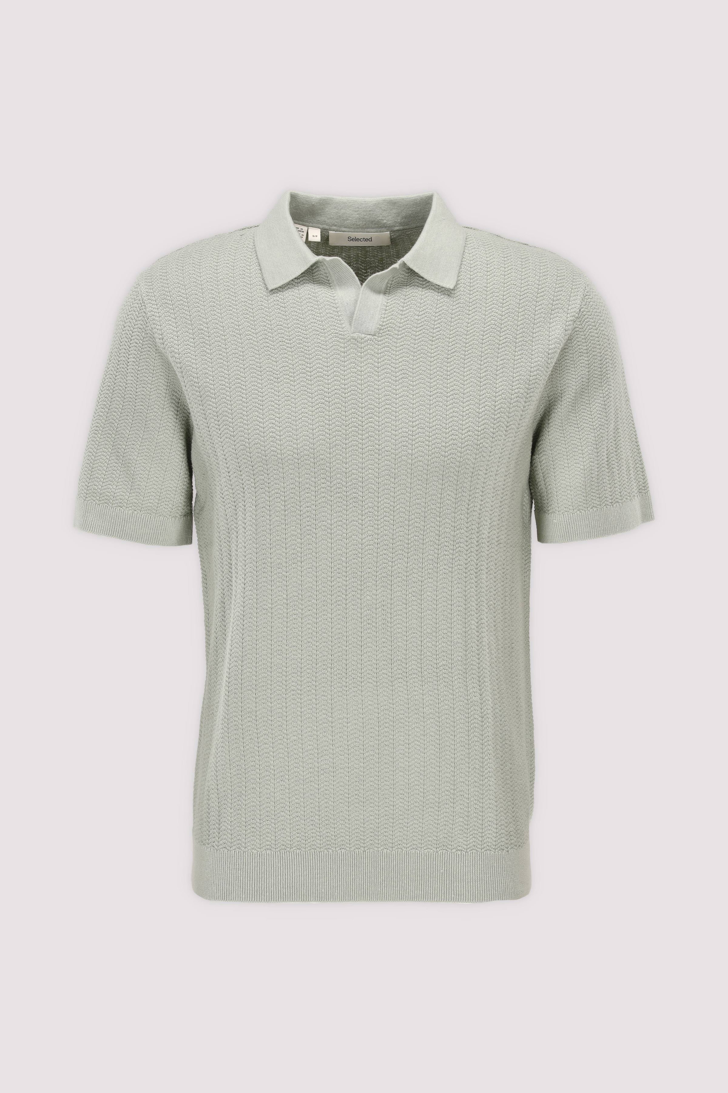 Selected Poloshirt aus Baumwolle-Leinen