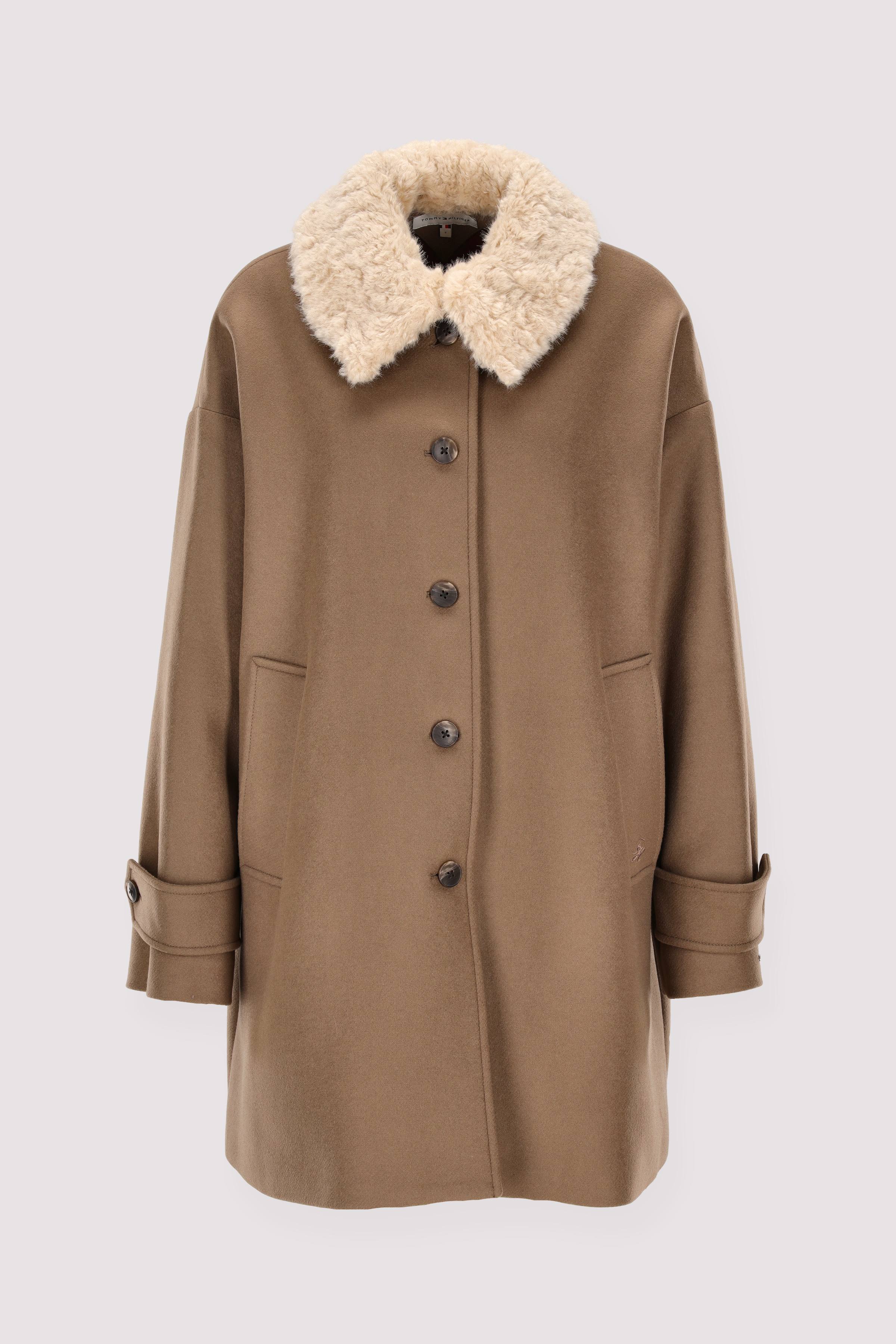 Kurzer Mantel khaki, zeitloser Look