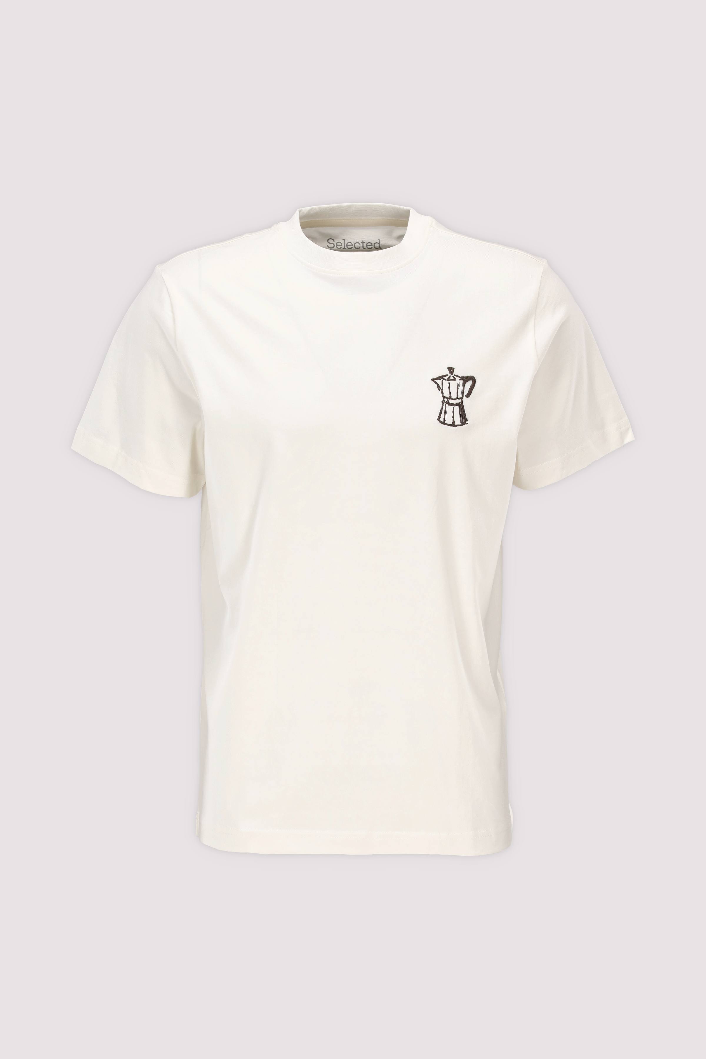 Selected T-Shirt Egret/Coffee