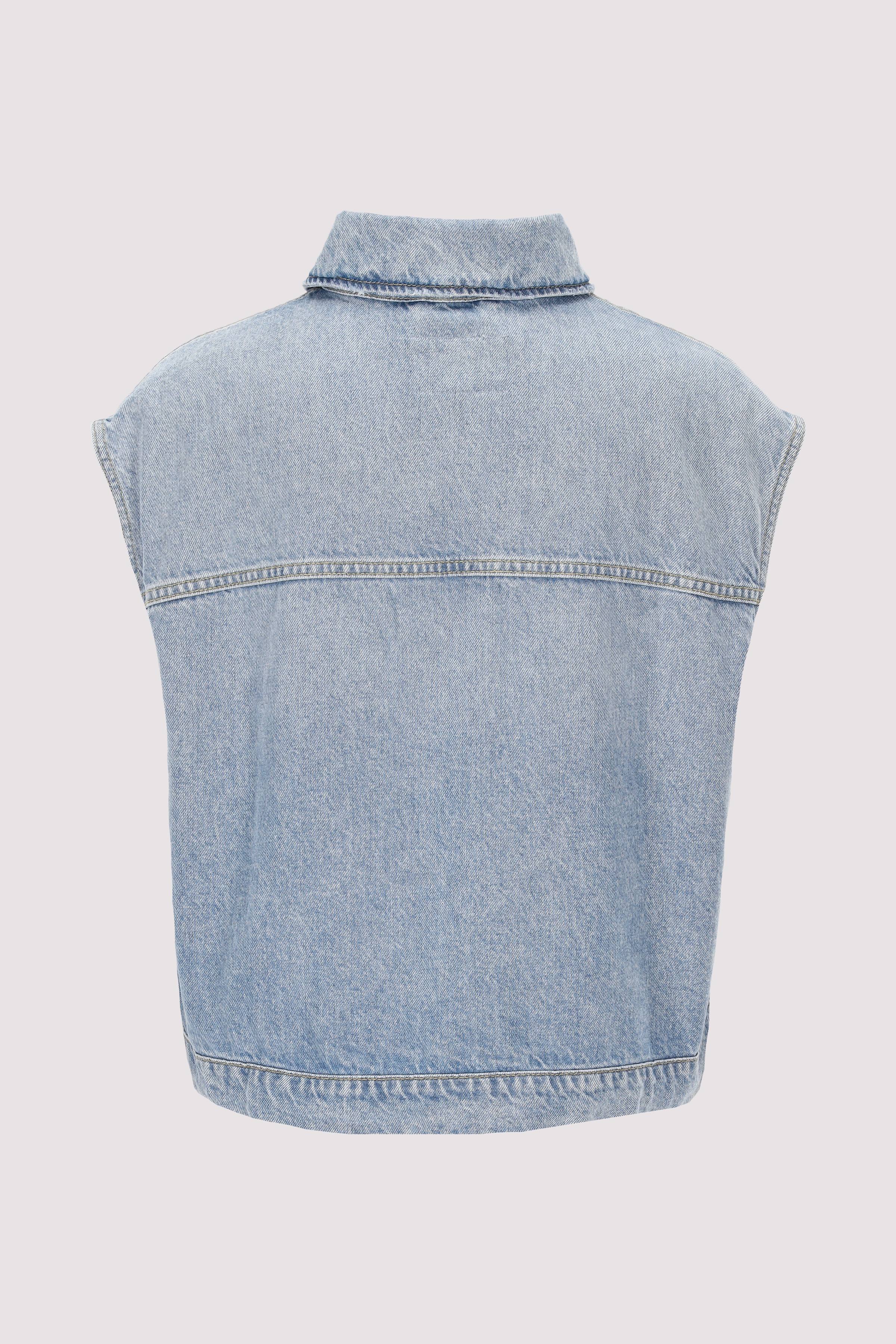 Marc O´Polo International - Denim vest, drawstring at hem, Marc O´Polo International - Denim vest, drawstring at hem,