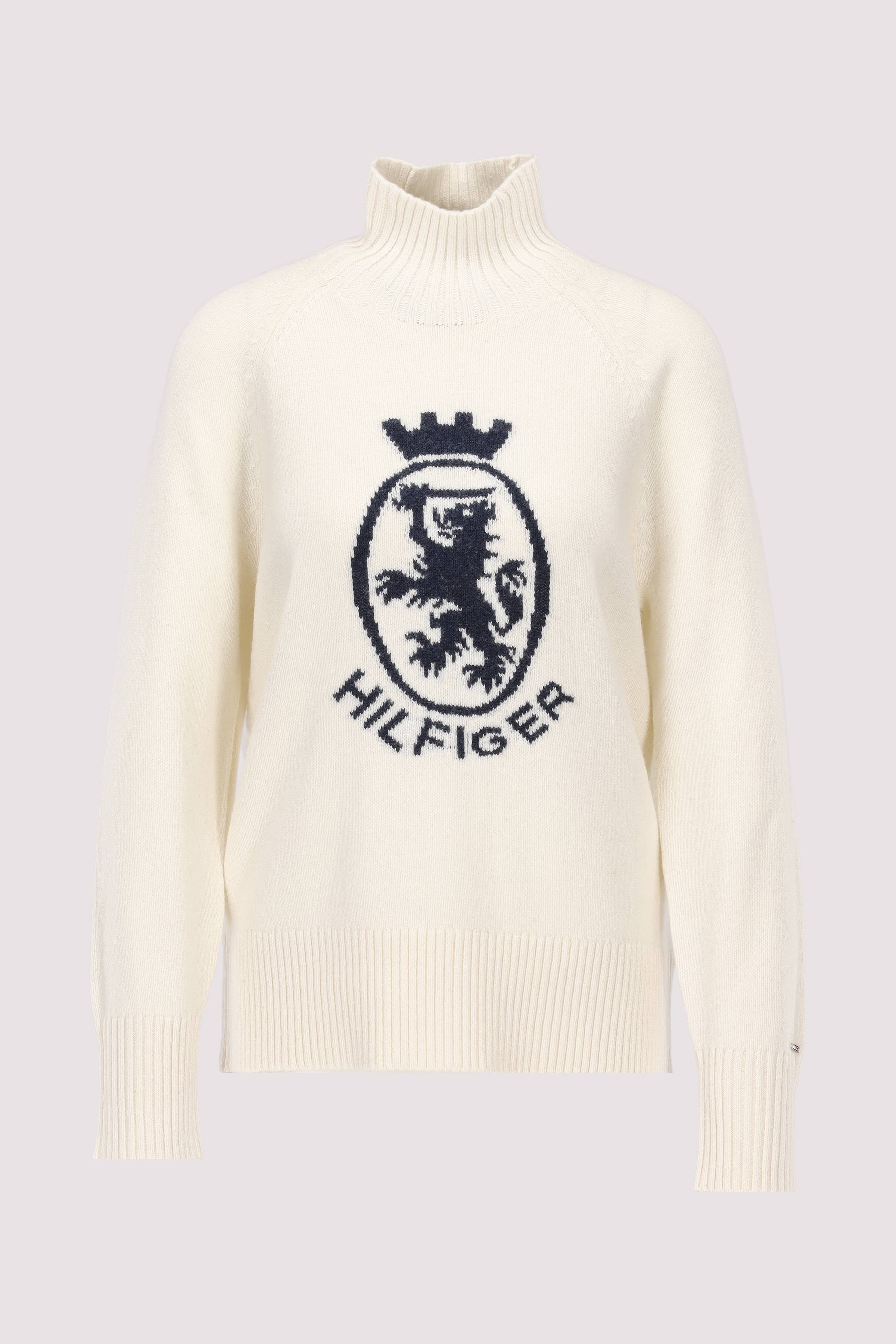 WOOL BLEND GRAPHIC MOCK-NK SWT