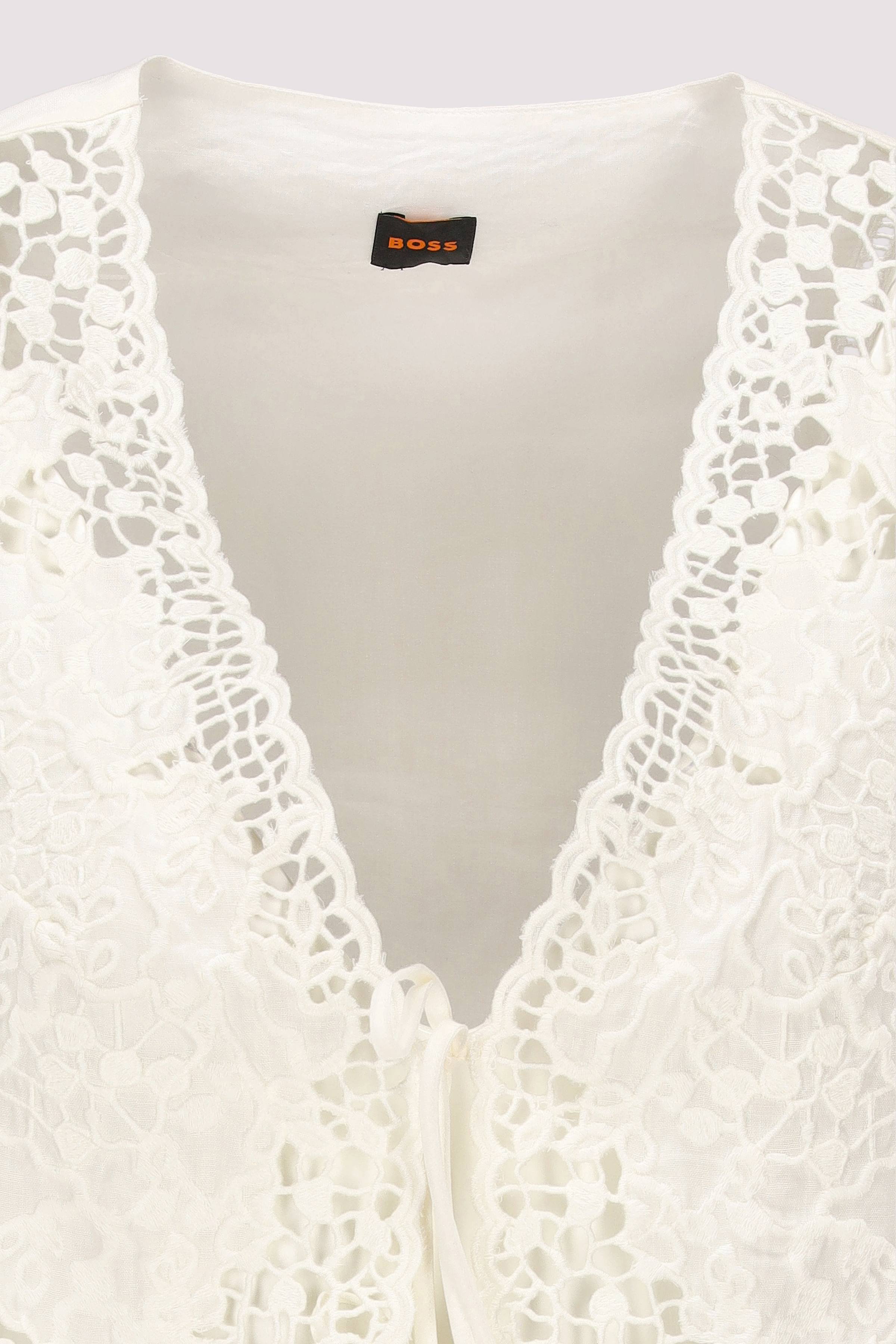 BOSS - BOSS Damenweste 100% Ramie Open White
