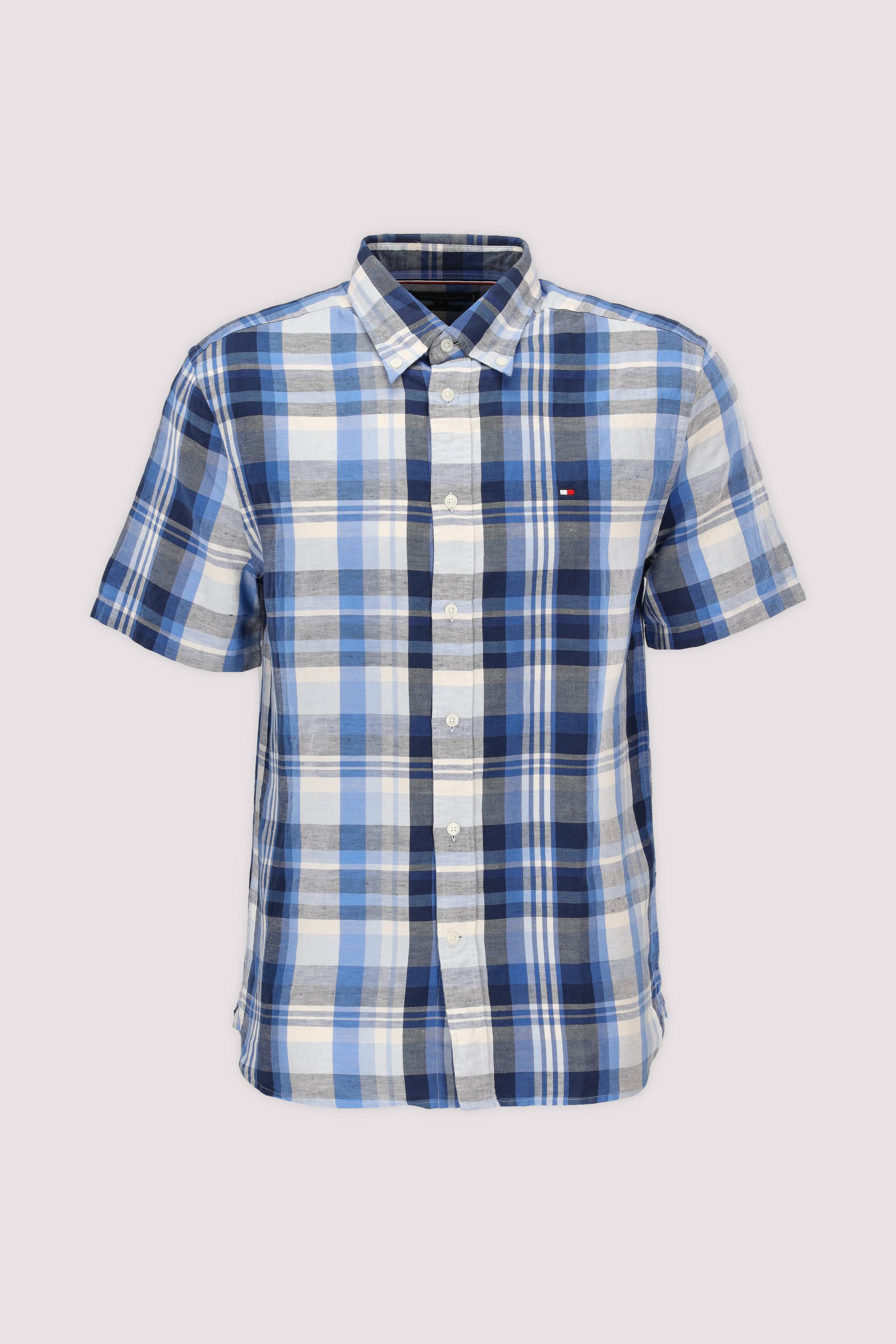 LINEN BLEND CHECK PLAID S/S