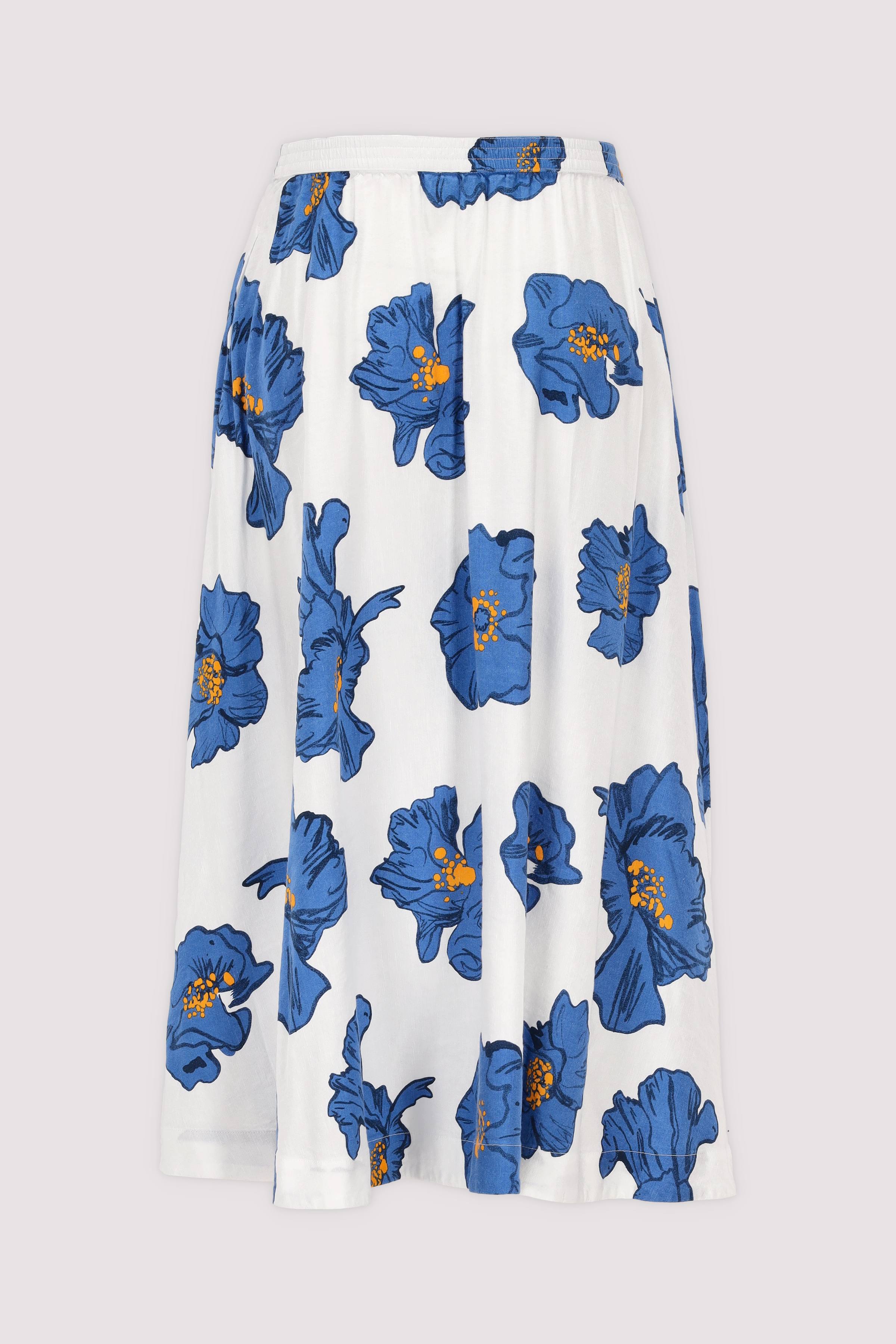 VIS/LINEN VOLUME MIDI SKIRT