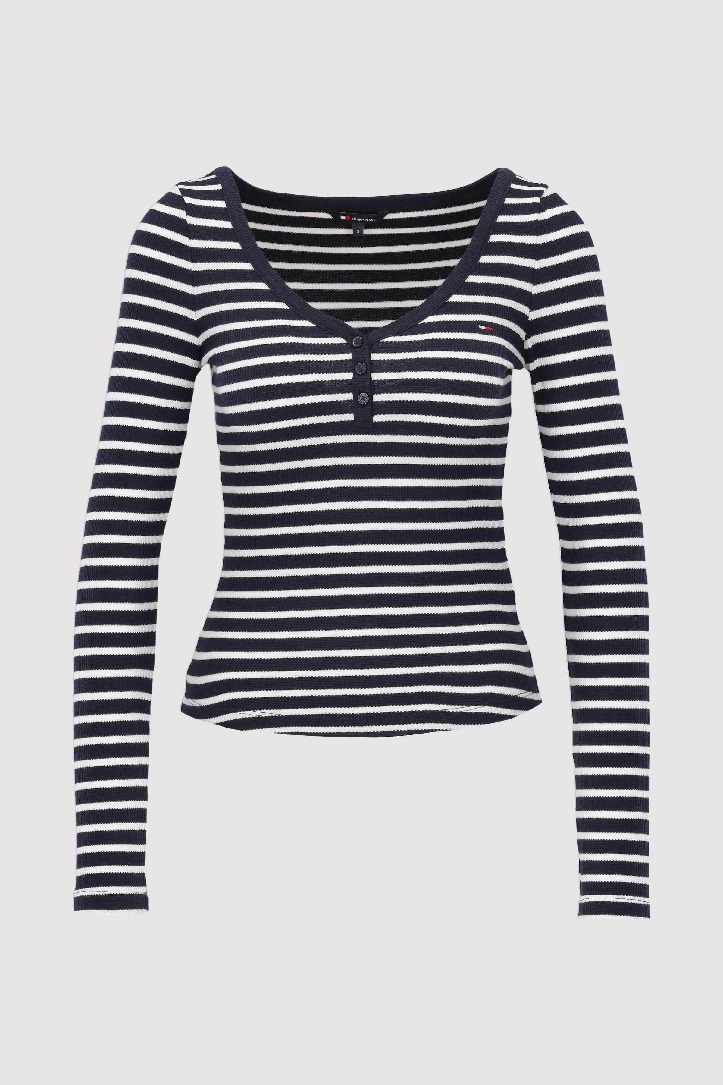 TJW SLIM HENLEY WAFFLE LS