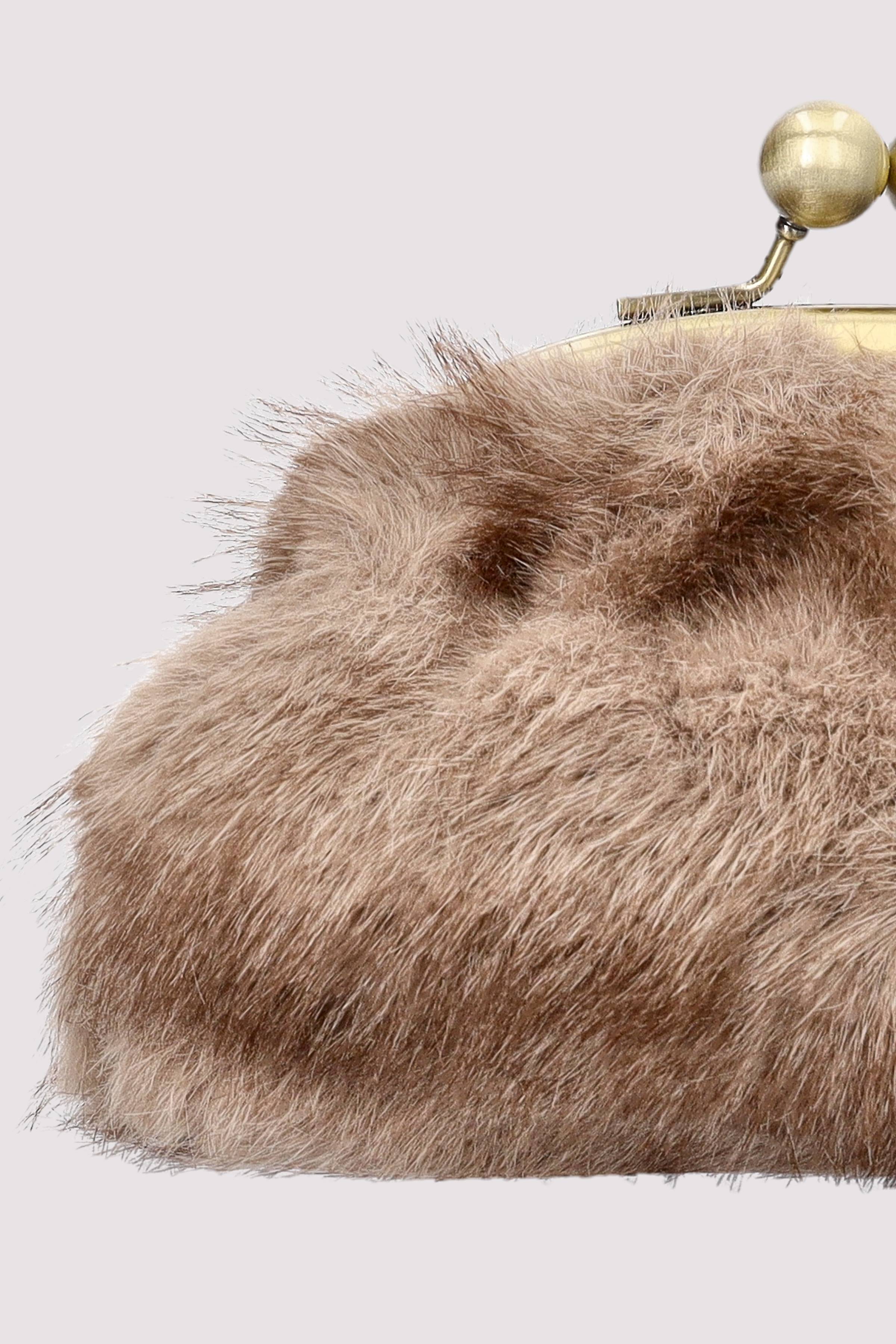 Taupe Kosmetiktasche für Damen, geräumig