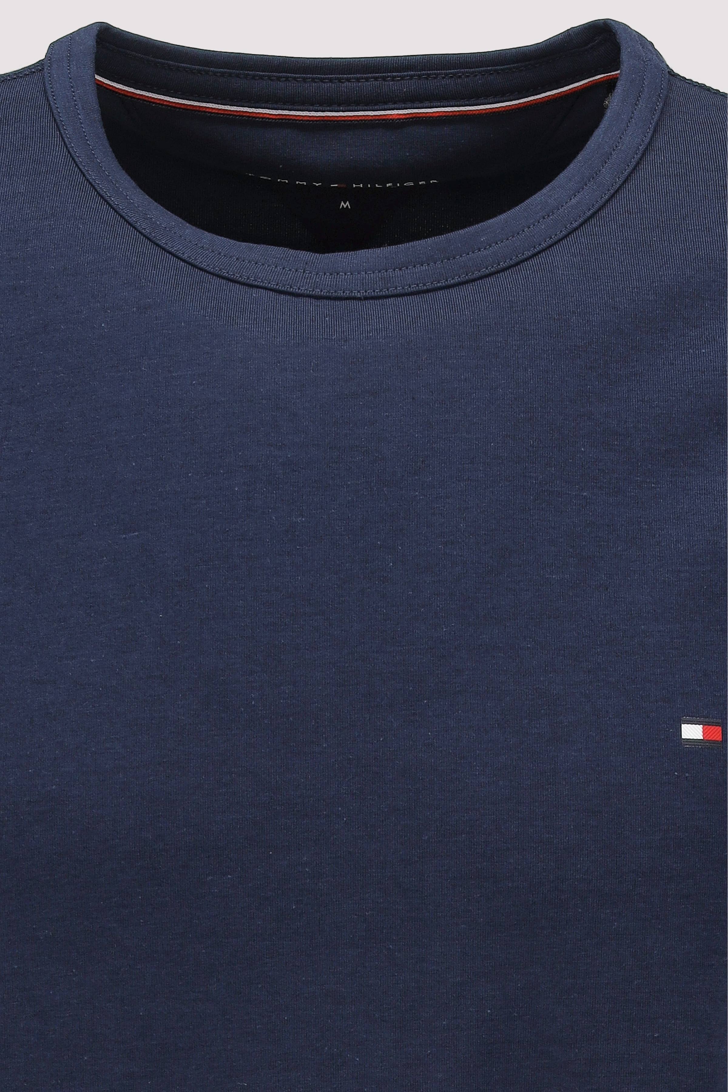 Tommy Hilfiger - Kurzarm-T-Shirt Blau mit Lyocell-Stretch