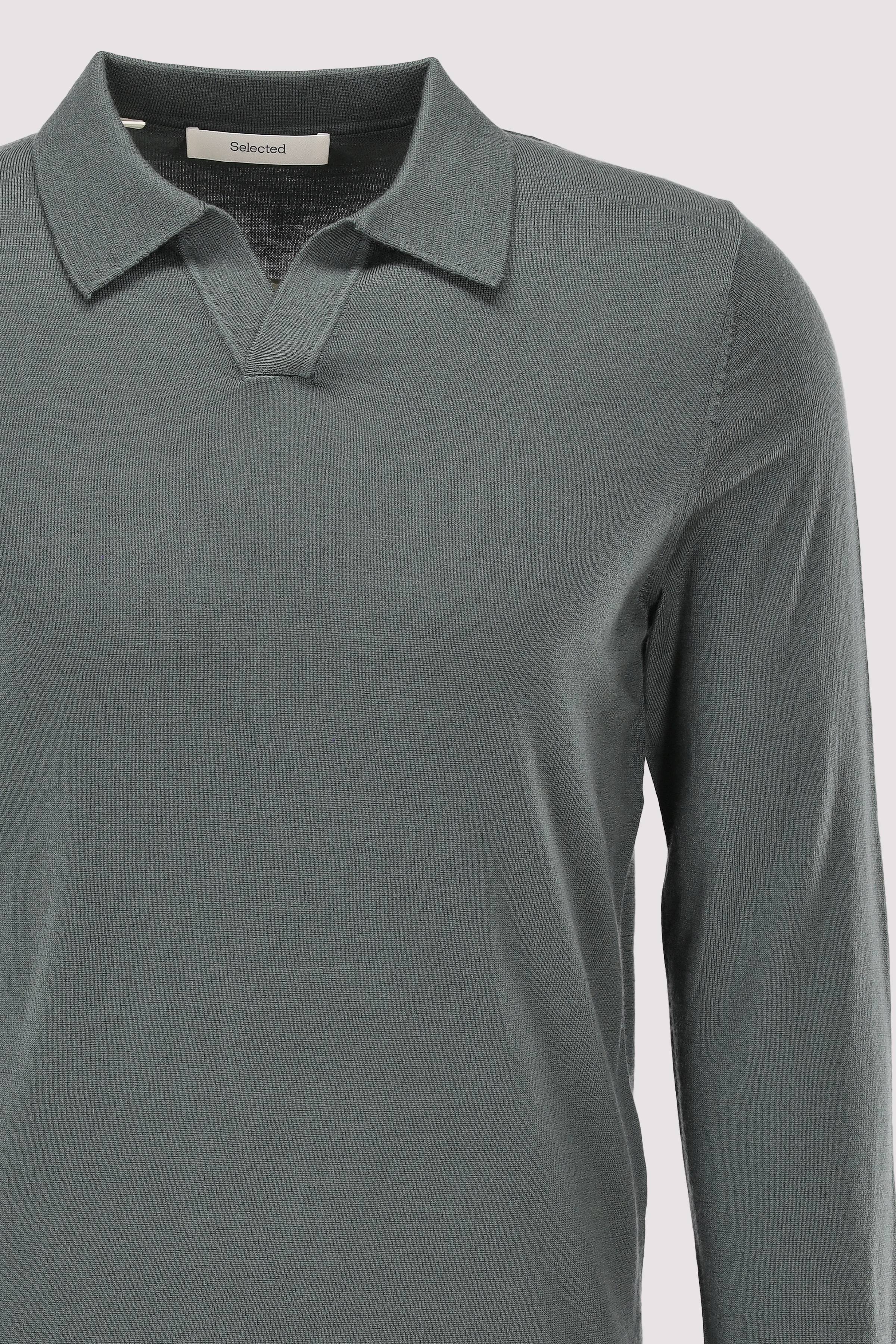 Selected - SLHTRAY LS KNIT MERINO OPEN PO