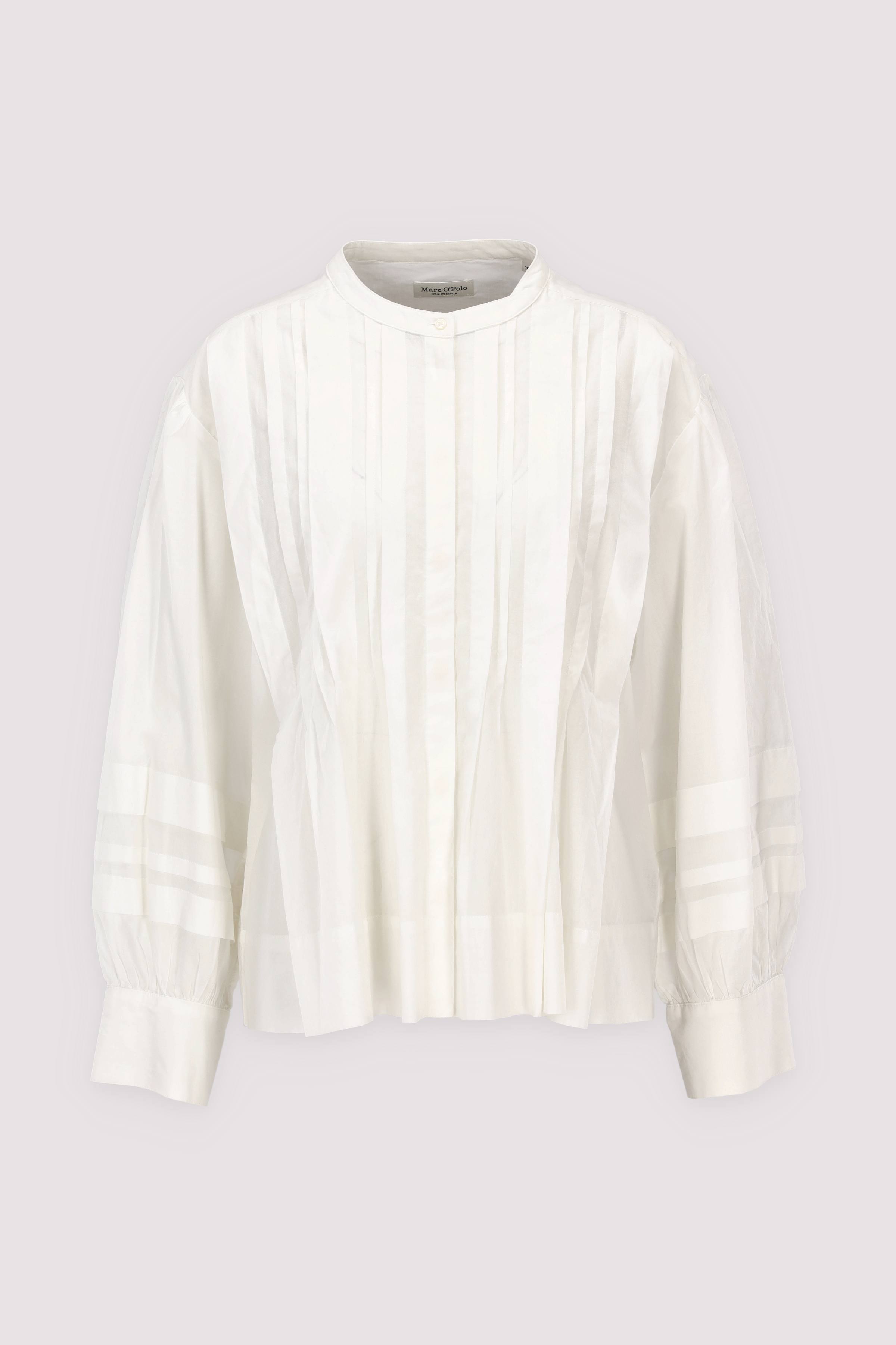 Blouse, stand up collar, tuck 