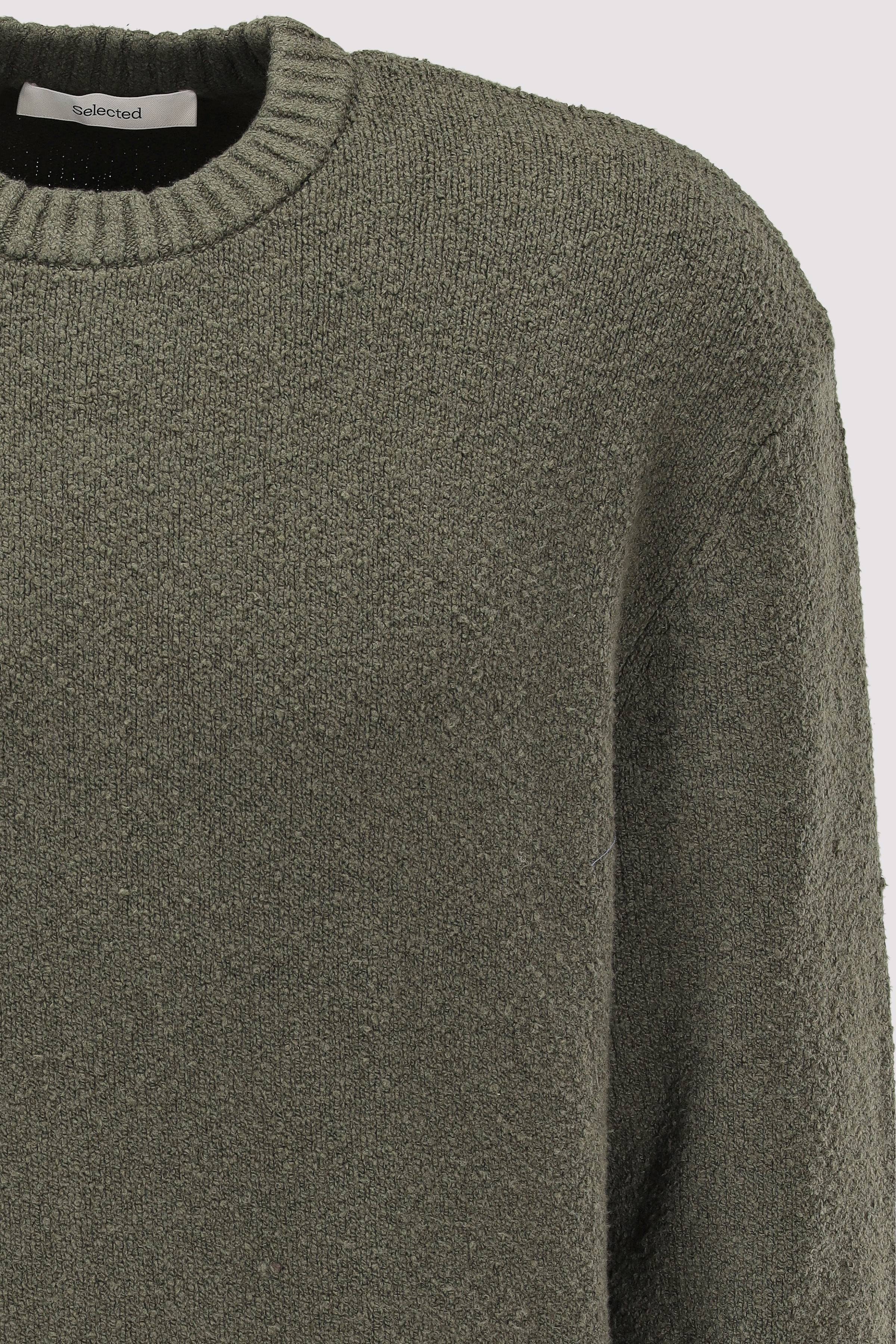 Selected - Selected Rundhalspullover Grün Komfort