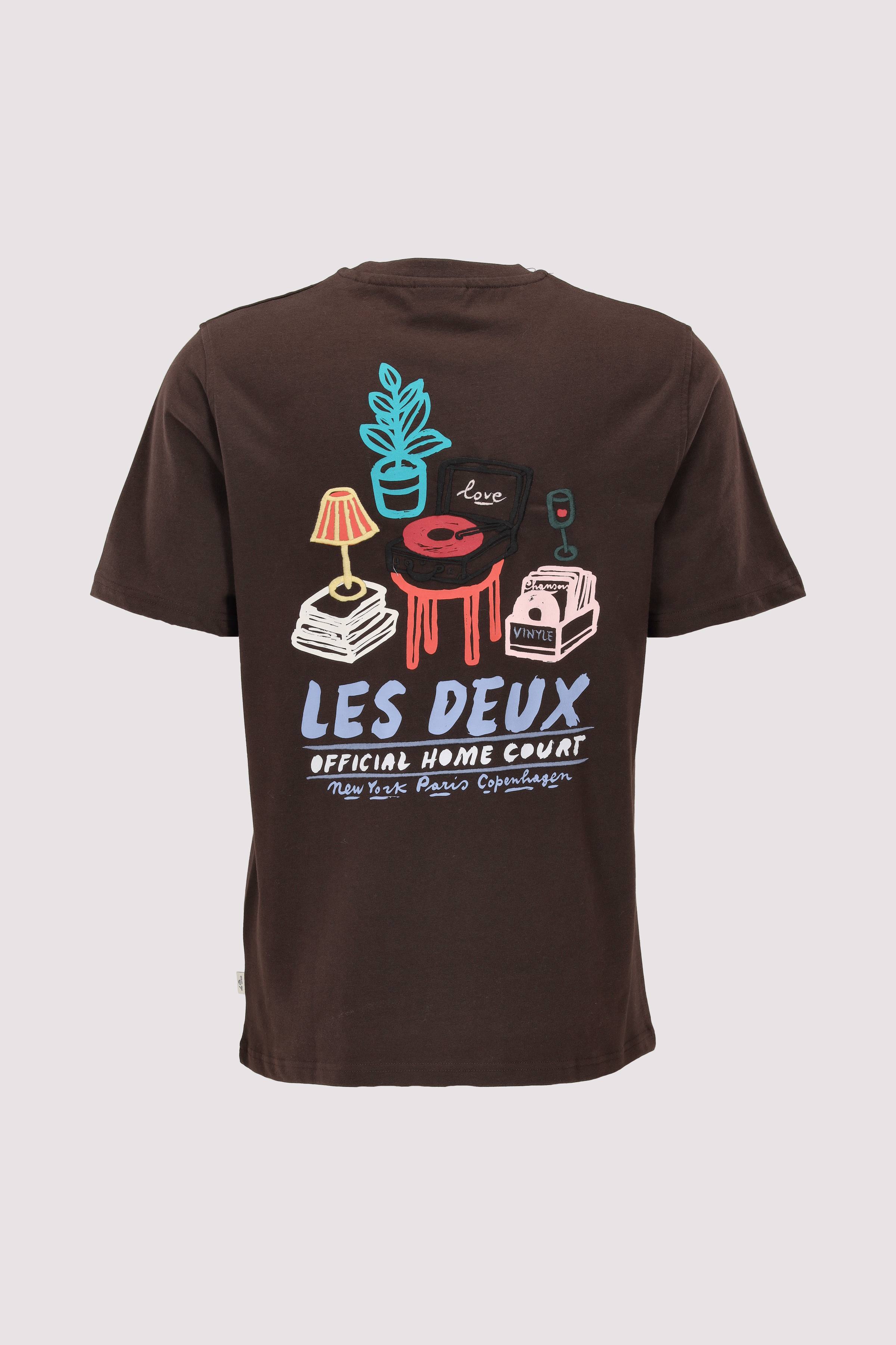 Les Deux T‑Shirt braun, zeitloser Look