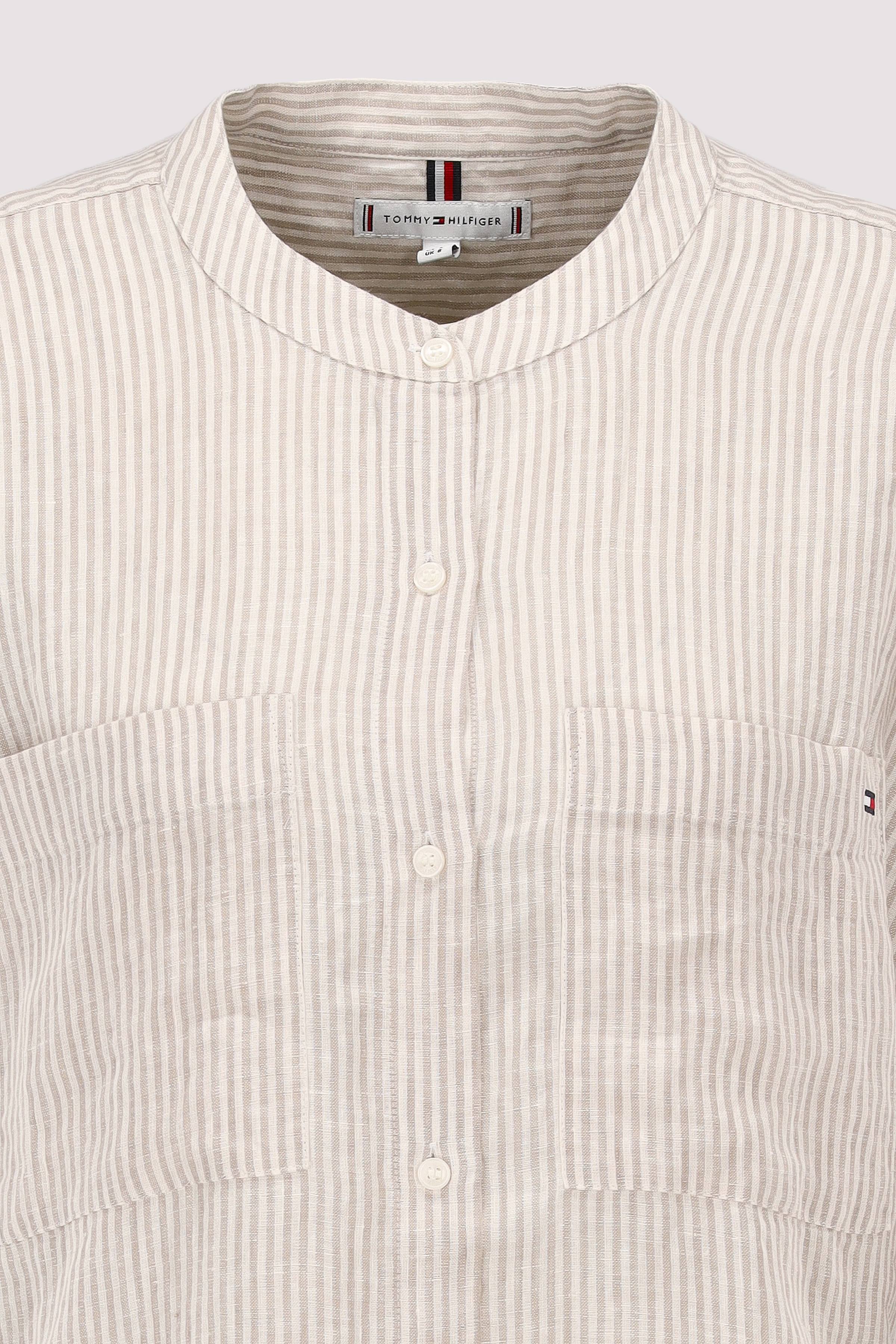 Tommy Hilfiger - ESS LINEN COLLARLESS S/S BLOUS Tommy Hilfiger - ESS LINEN COLLARLESS S/S BLOUS