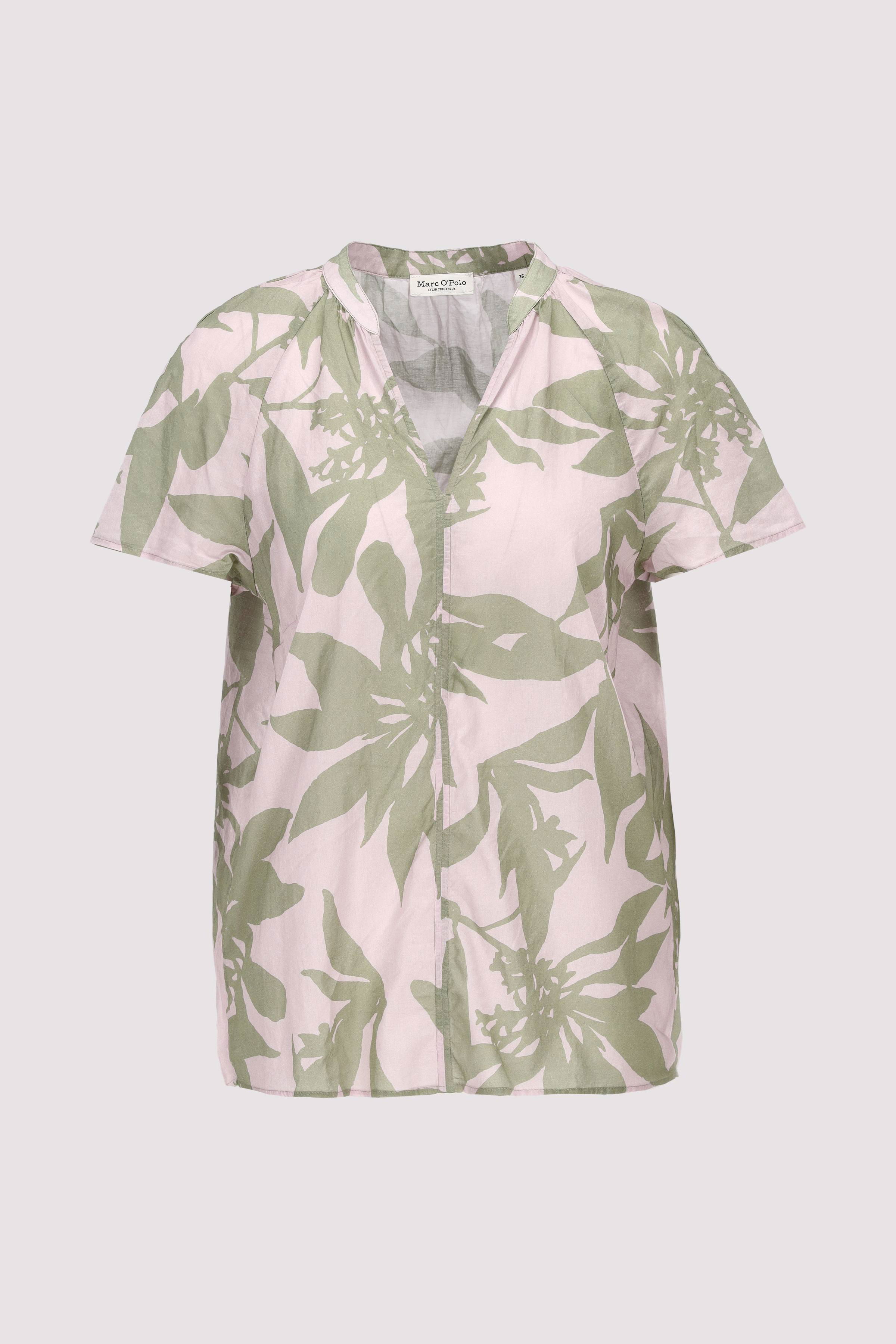 Blouse, v-neck, short sleeved,