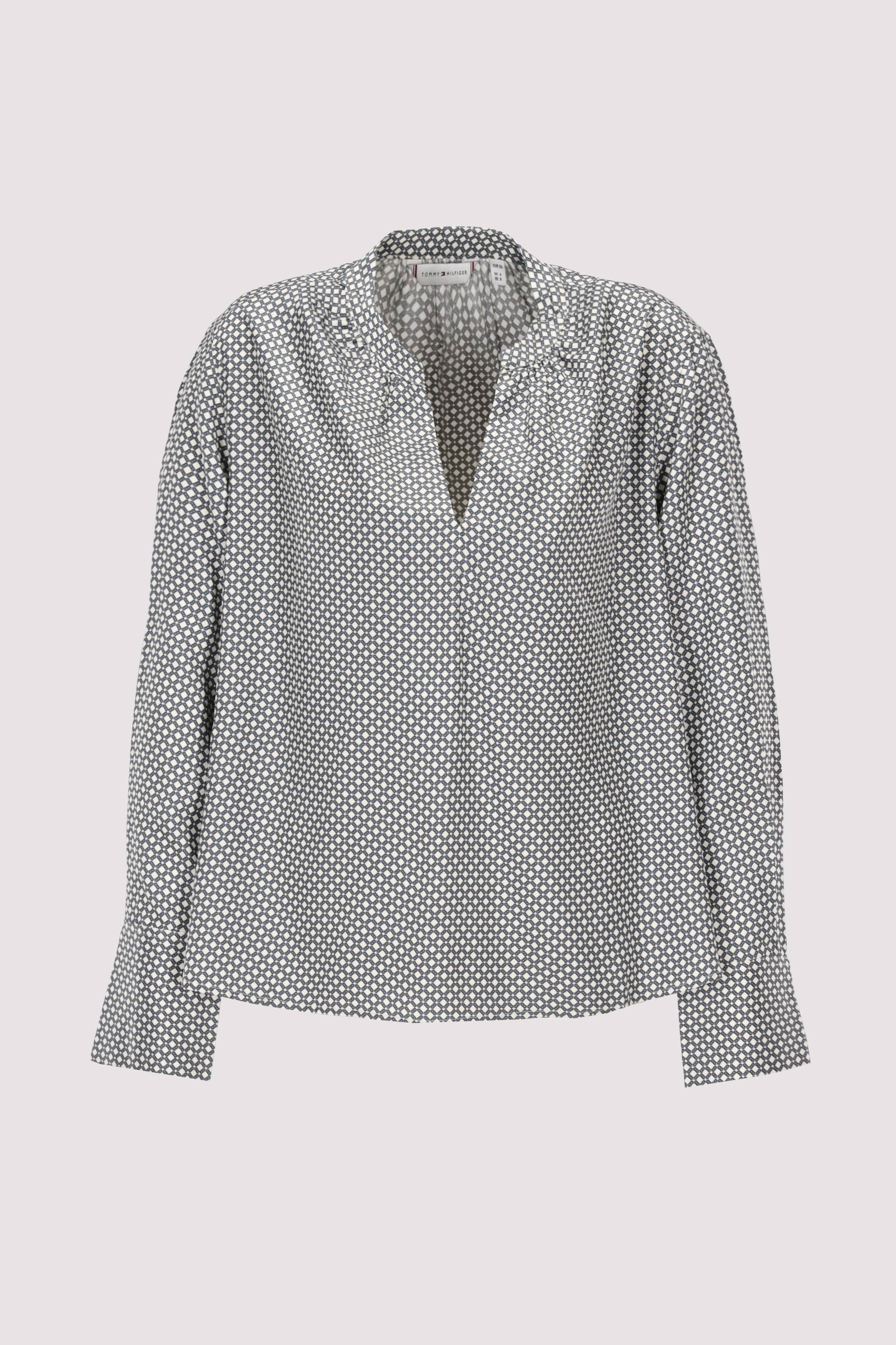 FLUID VIS PRT VNECK BLOUSE