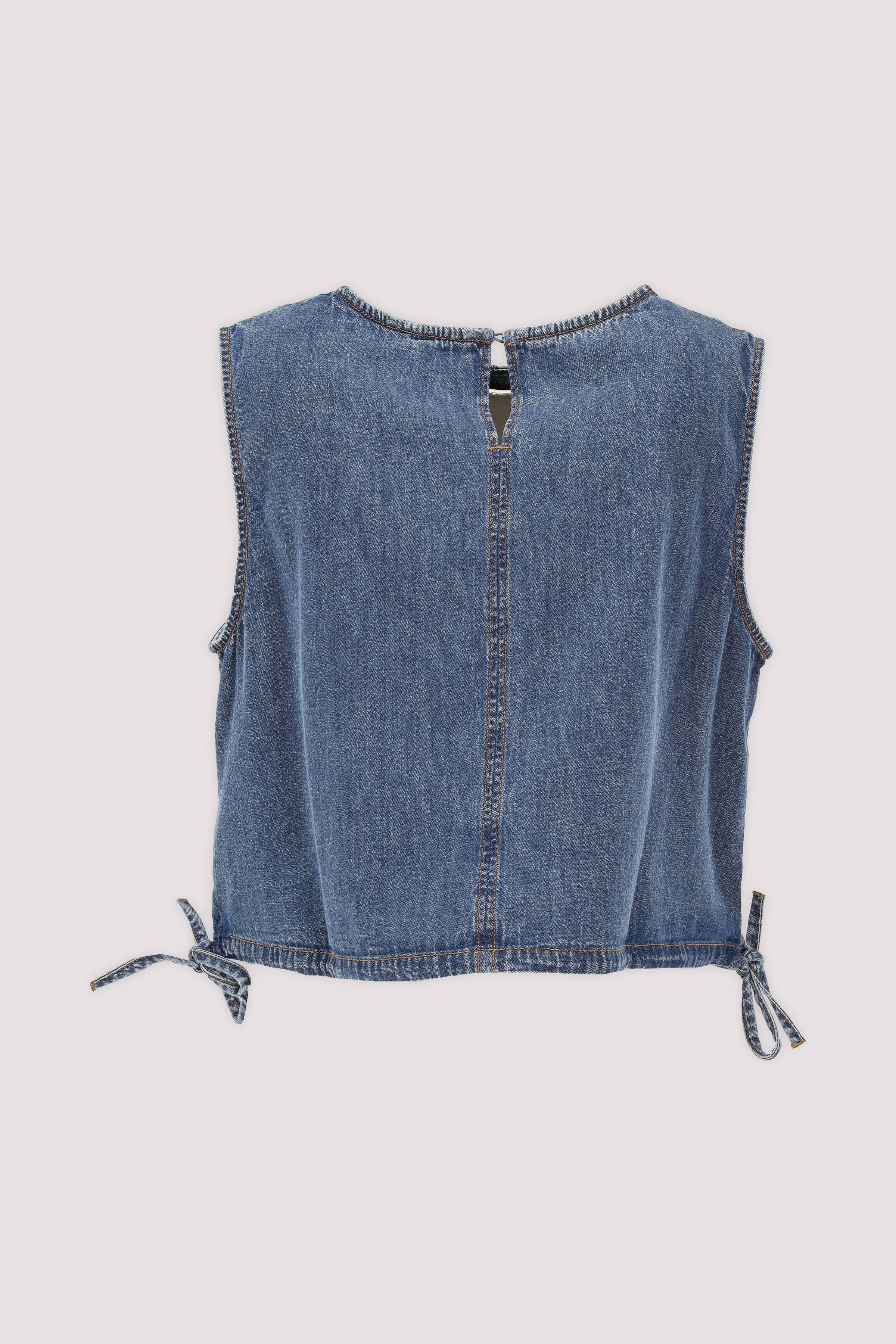 TJW TIE SIDE CHAMBRAY BLOUSE
