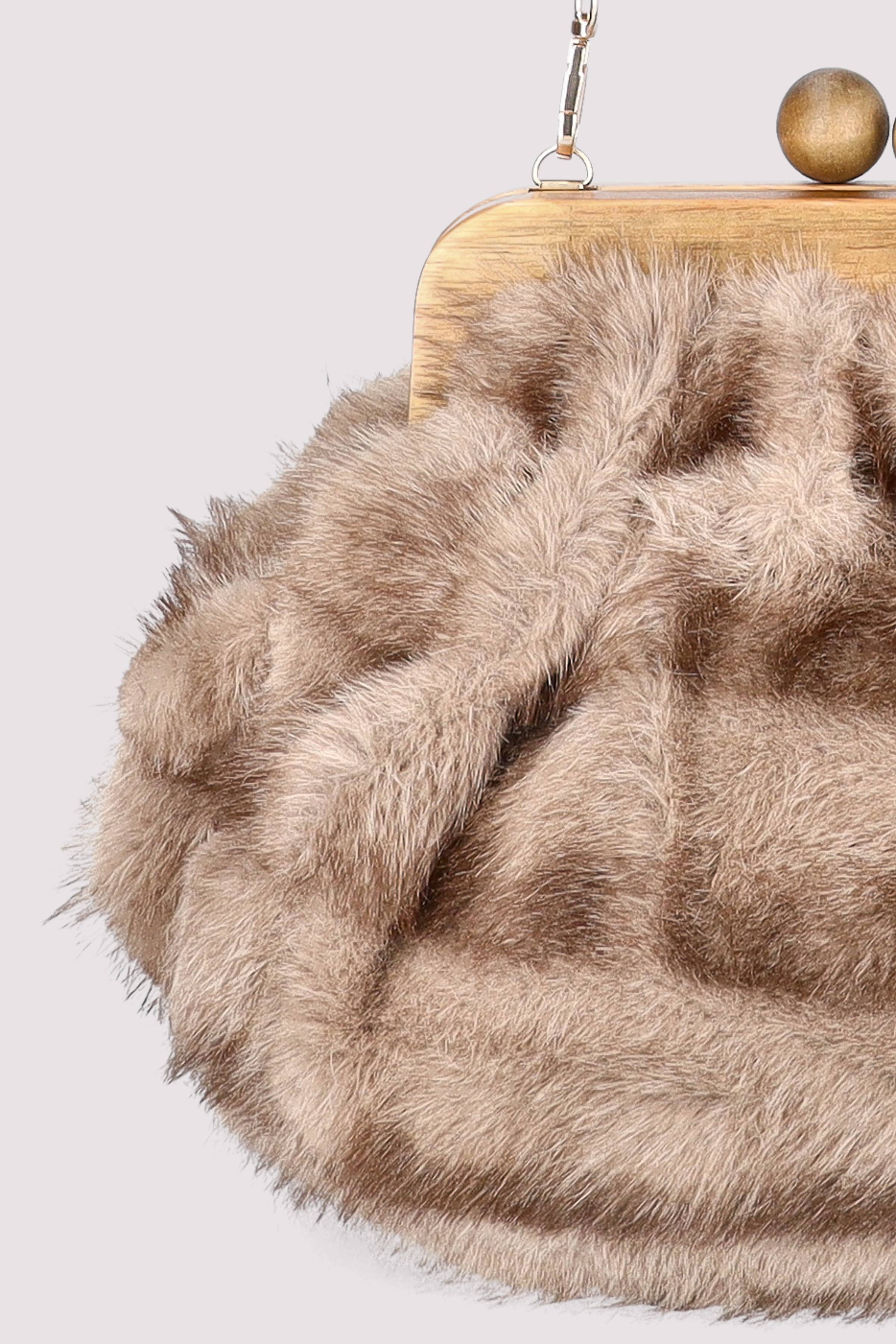 Crazy Lou Taupe Clutch, edles Finish