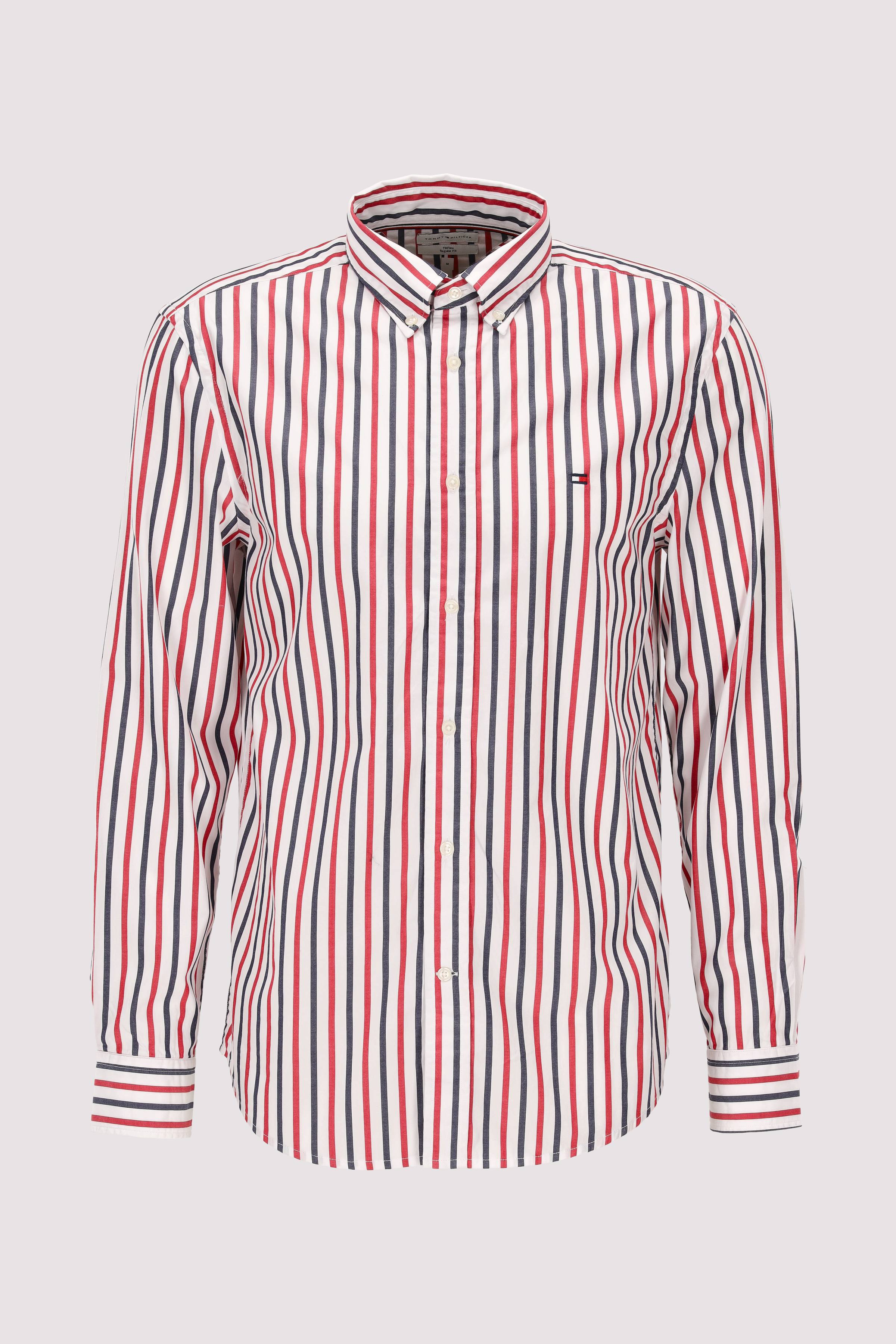 FLEX POPLIN SEASONAL STRIPE SH