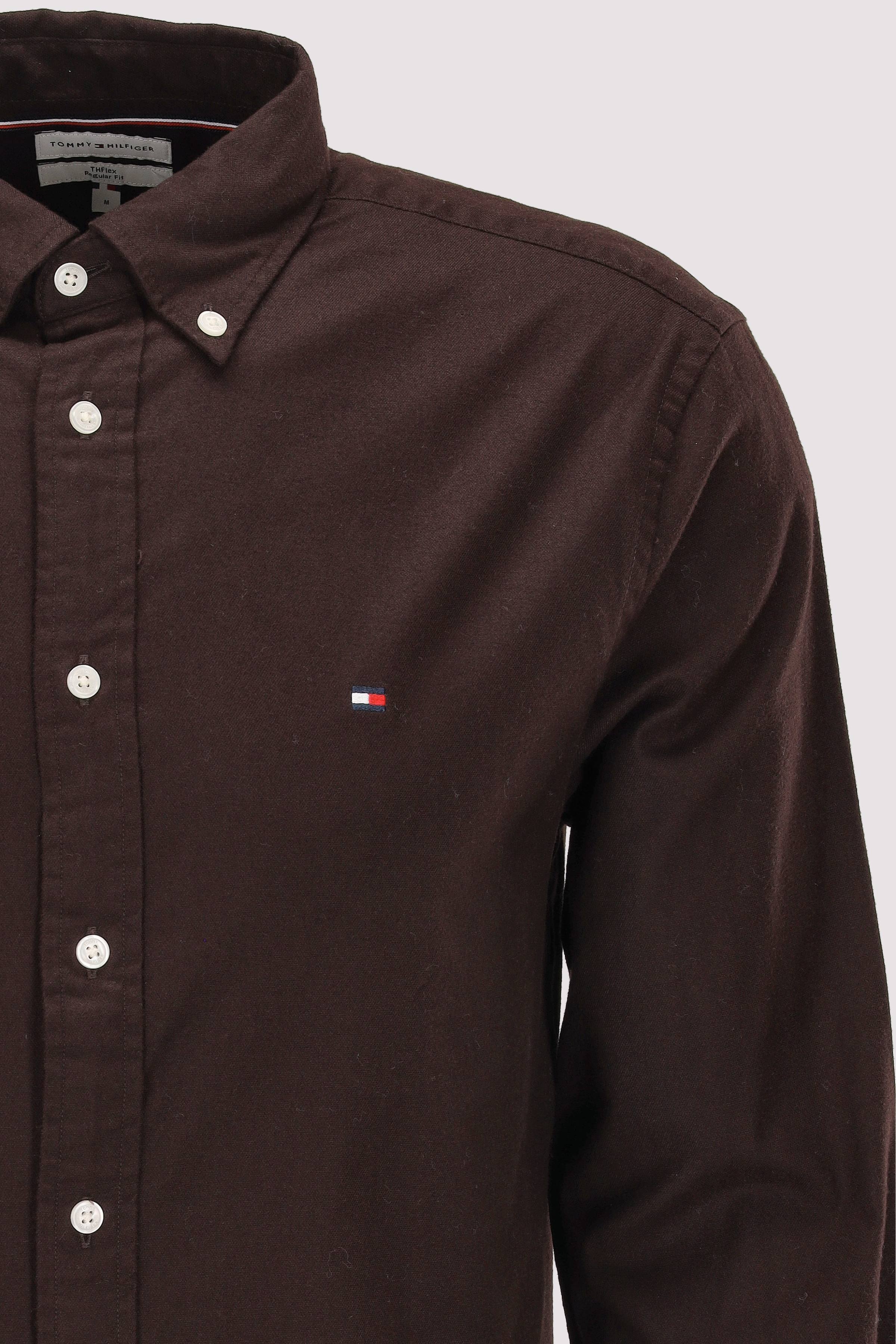 Tommy Hilfiger - Tommy Hilfiger braunes Langarmhemd