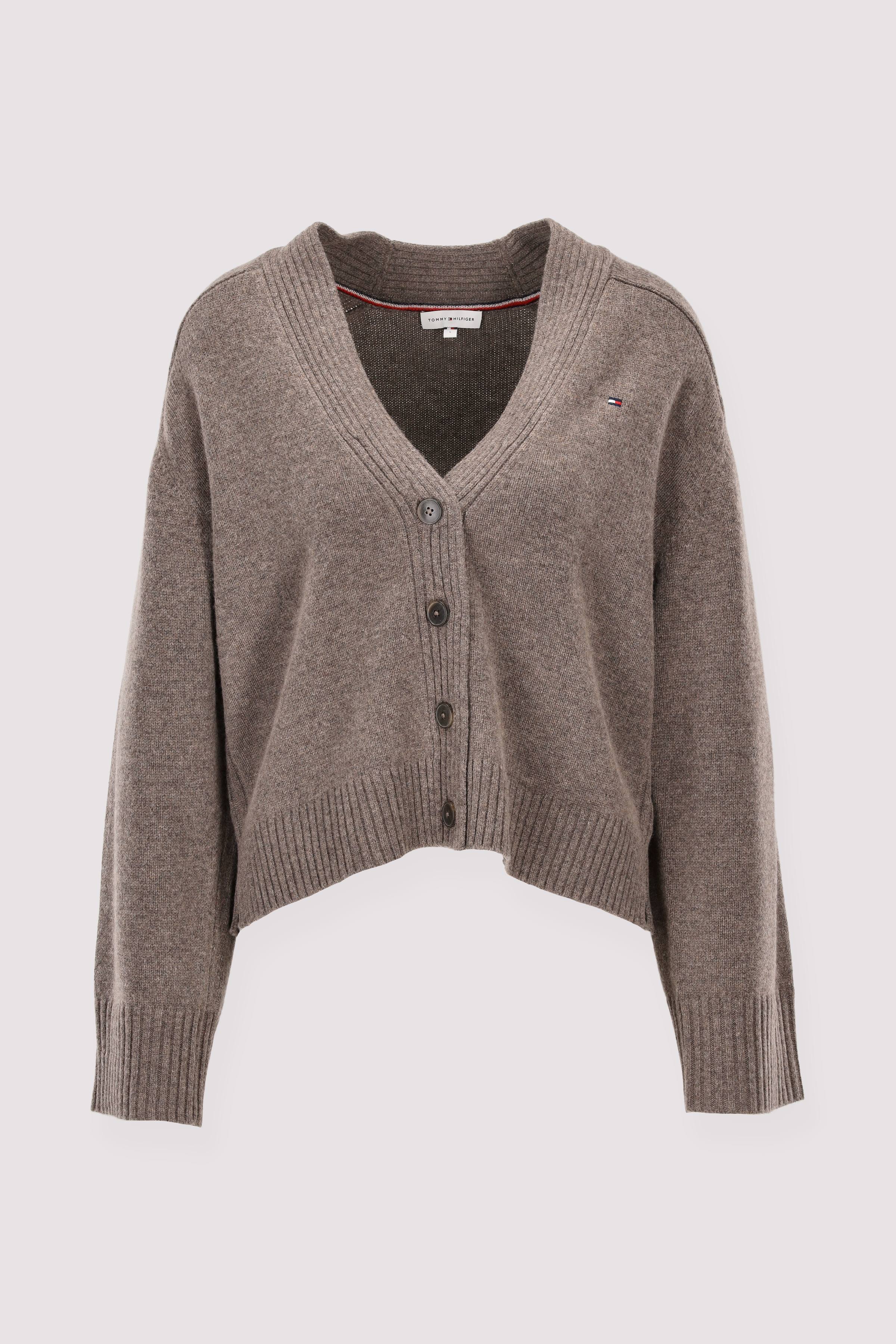 Kurze Strickjacke braun Tommy Hilfiger