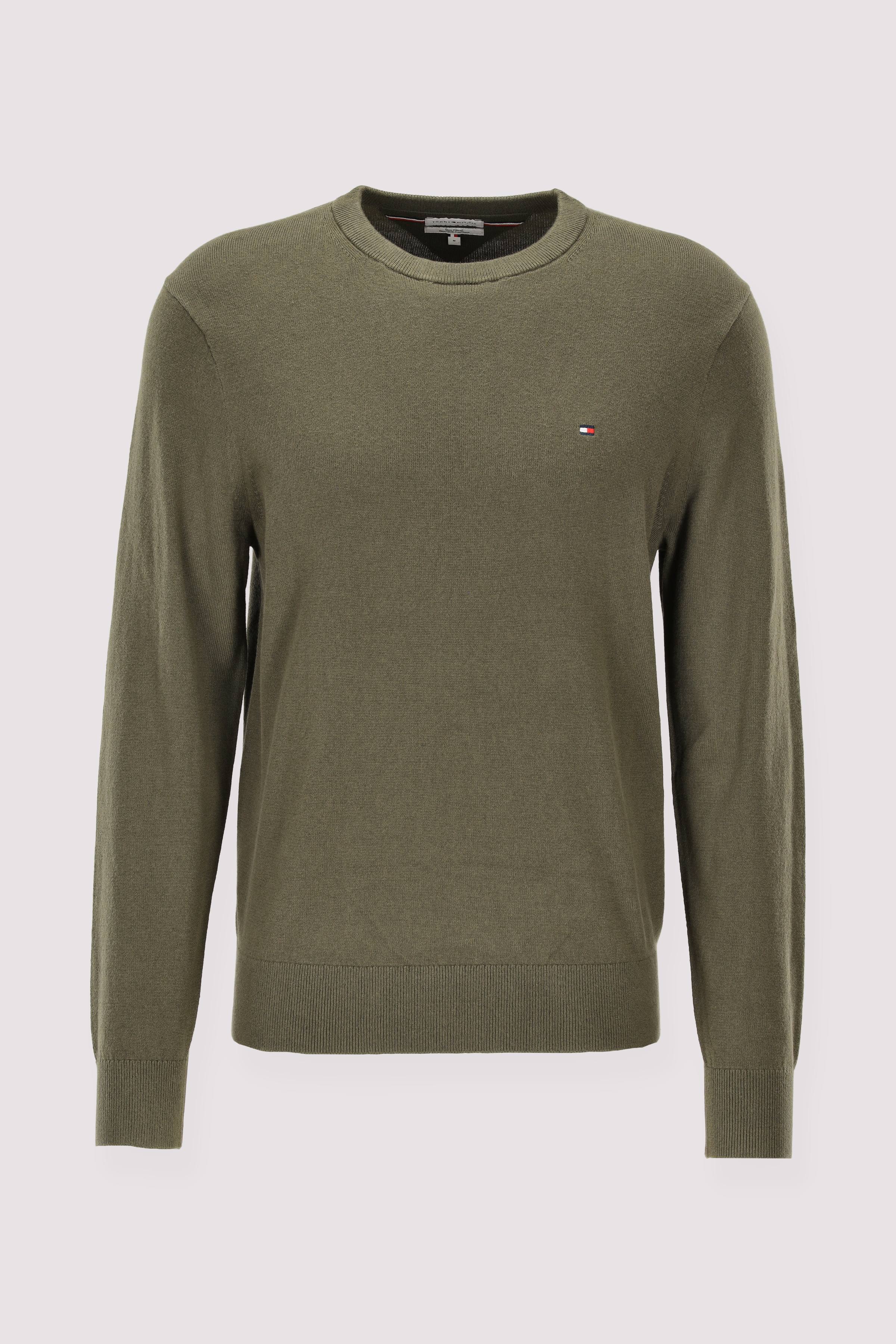 Tommy Hilfiger Bio-Rundhalspullover grün