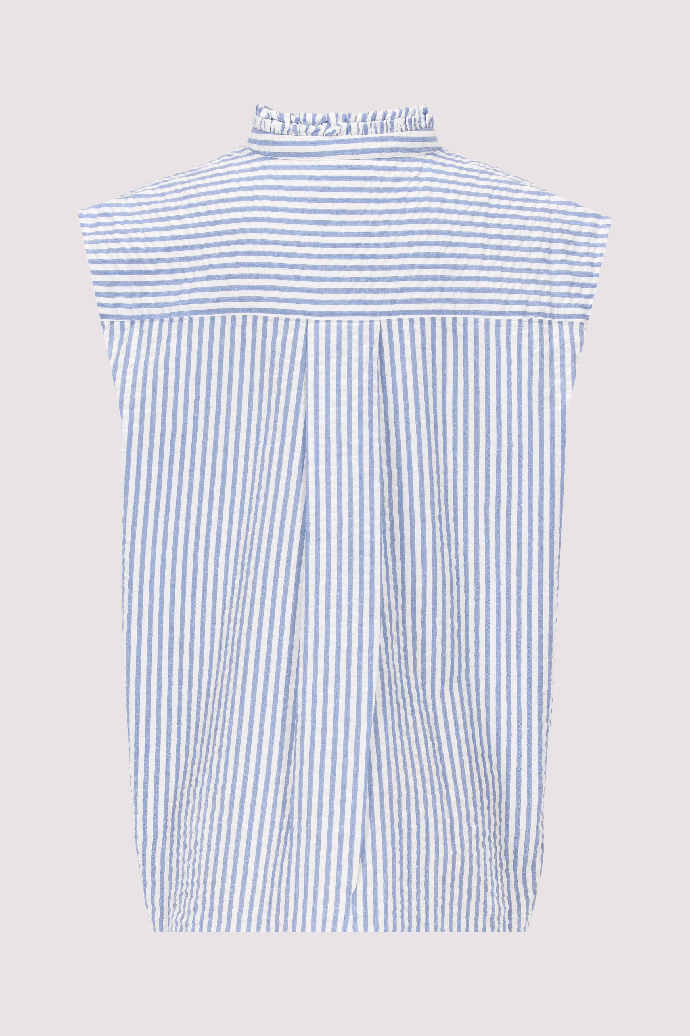 SEERSUCKER RUFFLE N/S SHIRT