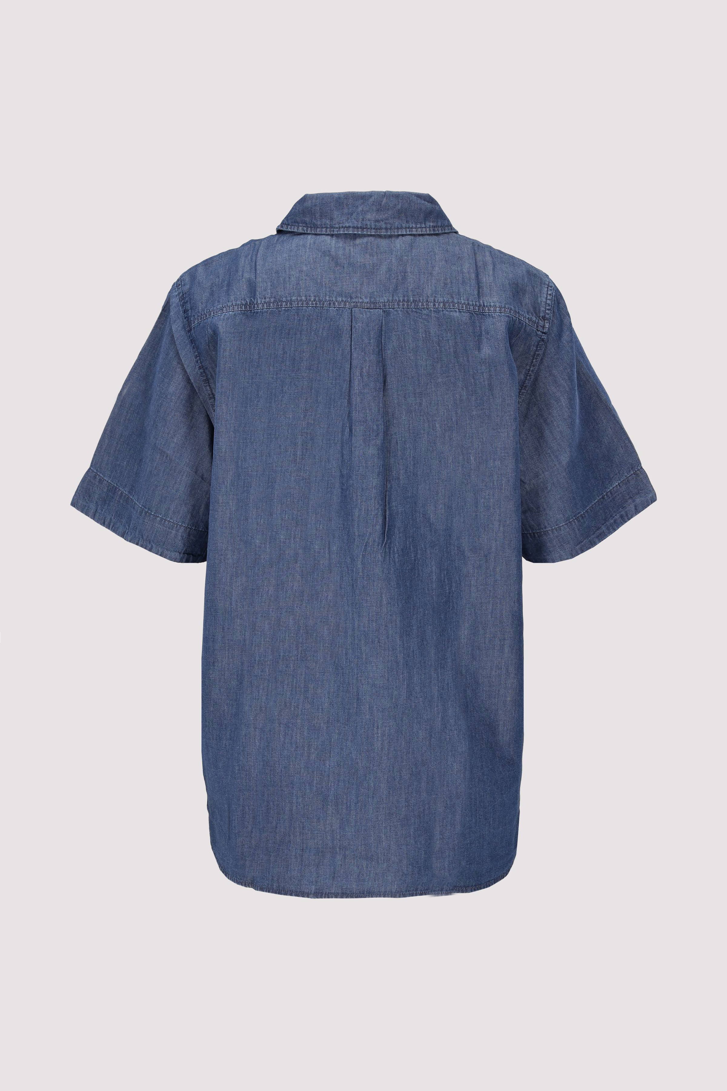 Blouse, kent collar, round hem