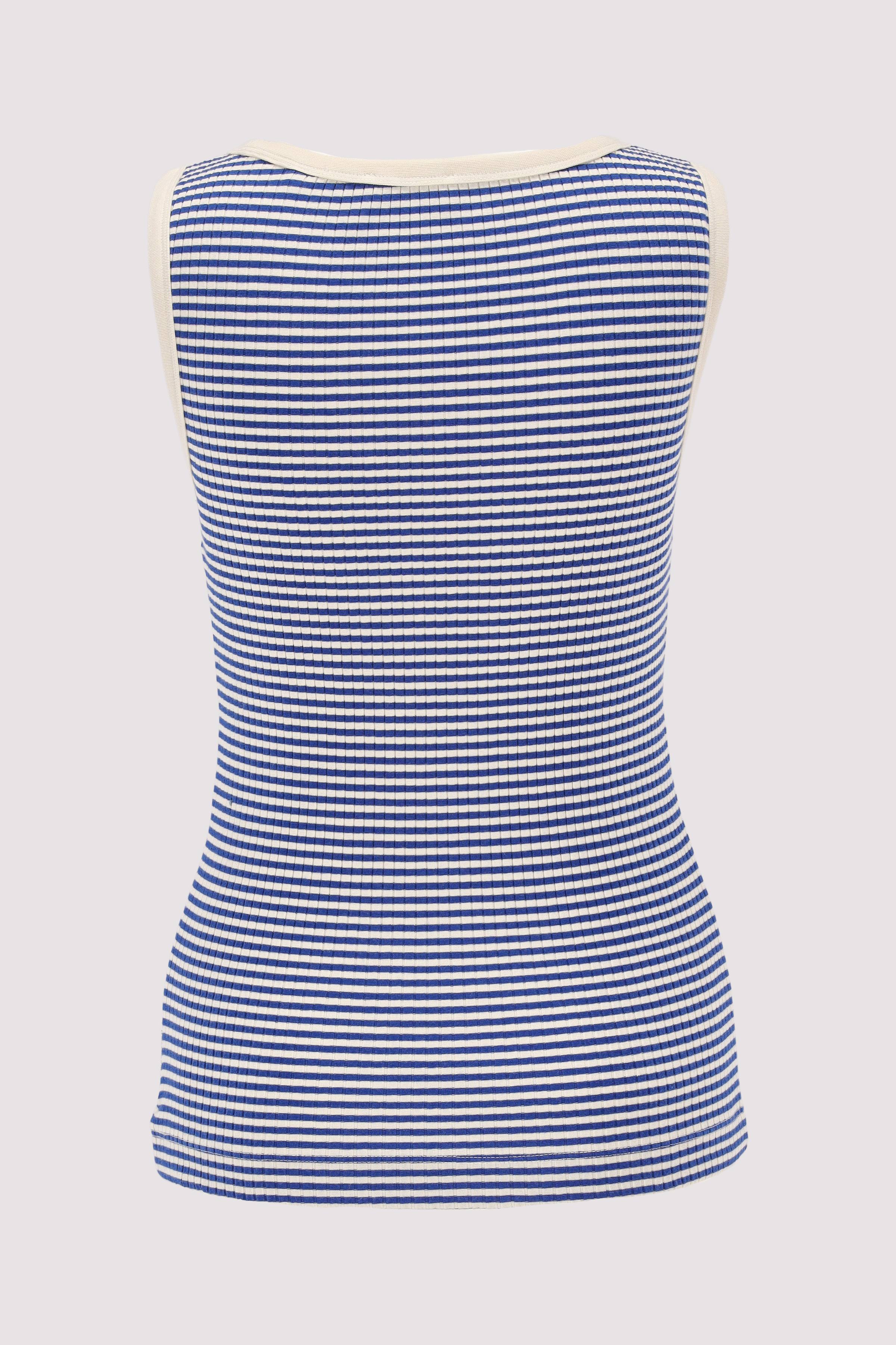 Top, rib, round neck, striped