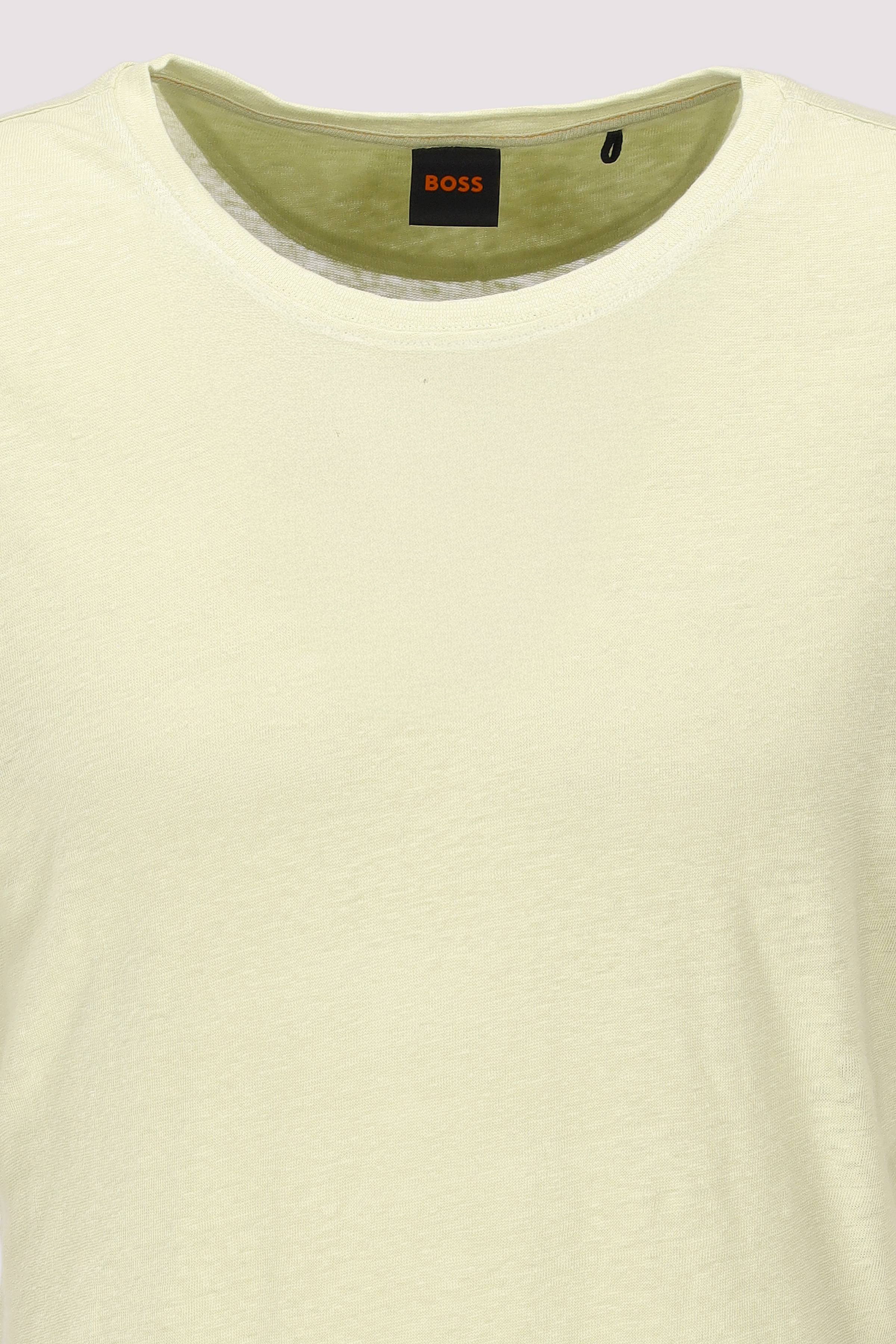 BOSS - BOSS Leinen T-Shirt Damen Grün