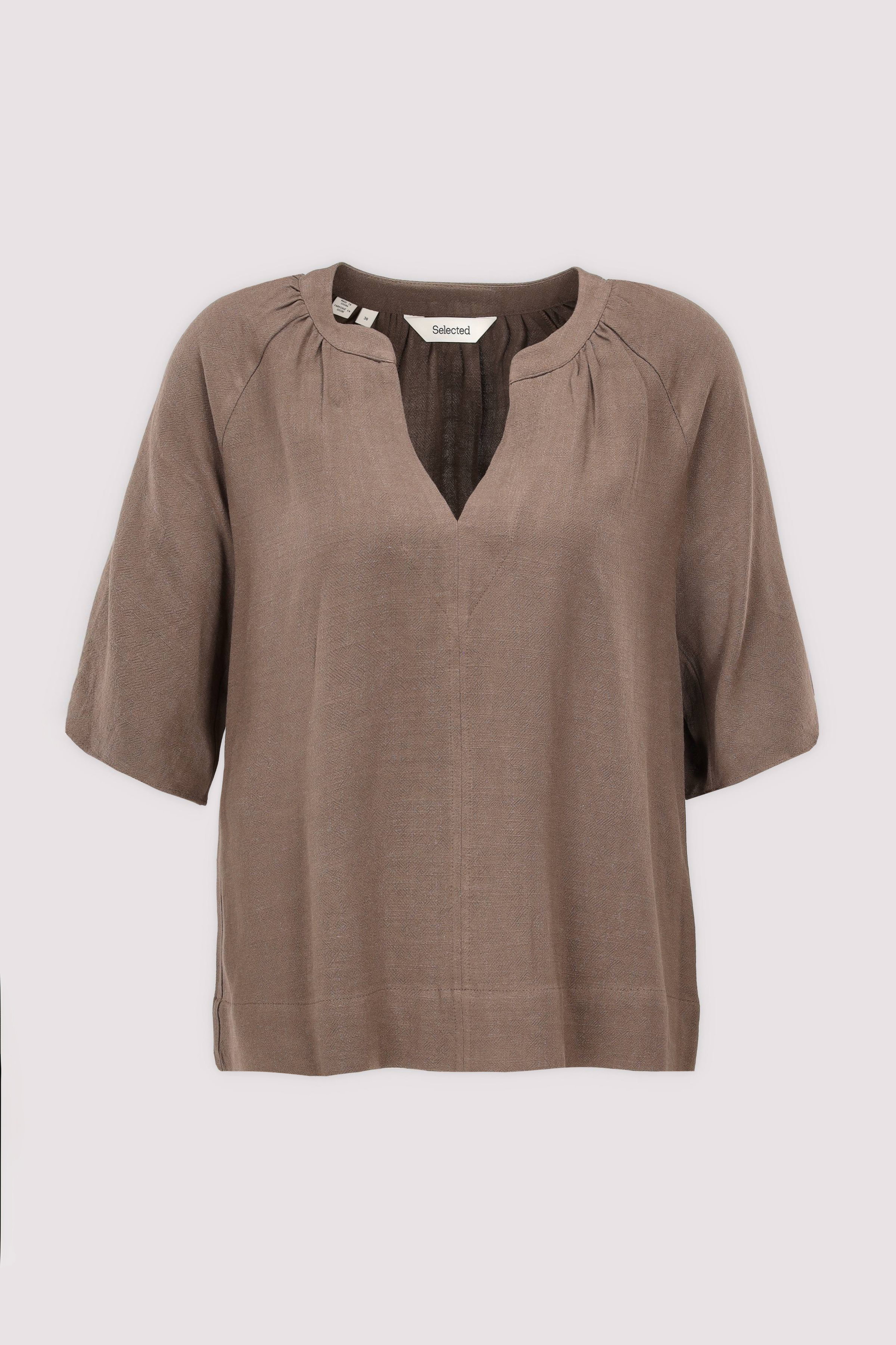 SLWVIVA 2/4 V-NECK LINEN BLEND