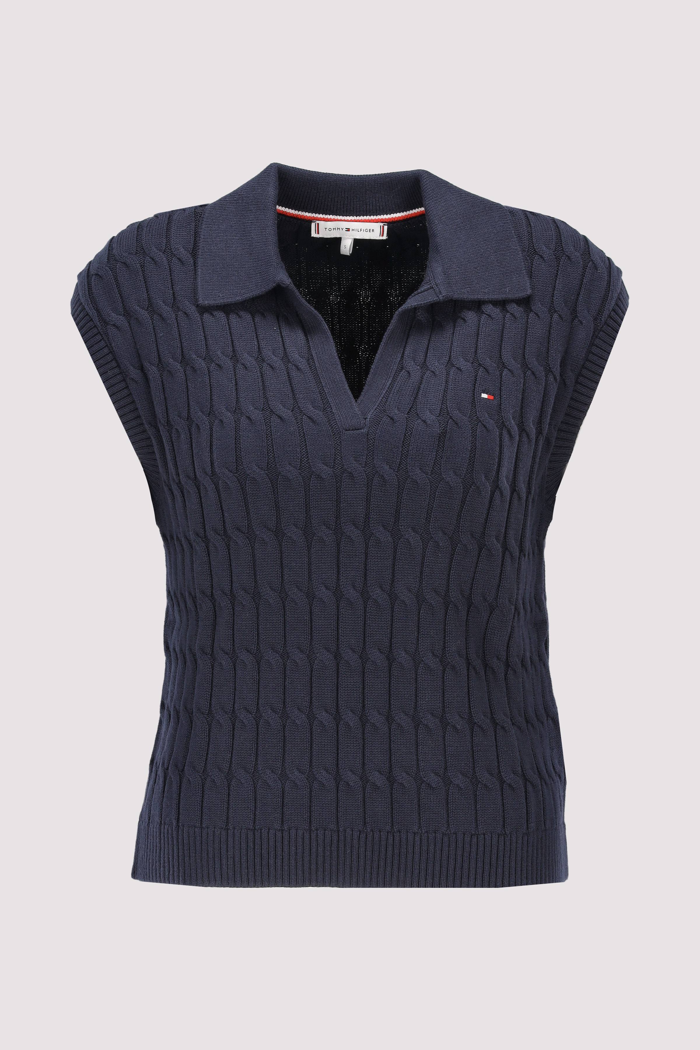 CO CABLE MID GG OPEN POLO VEST