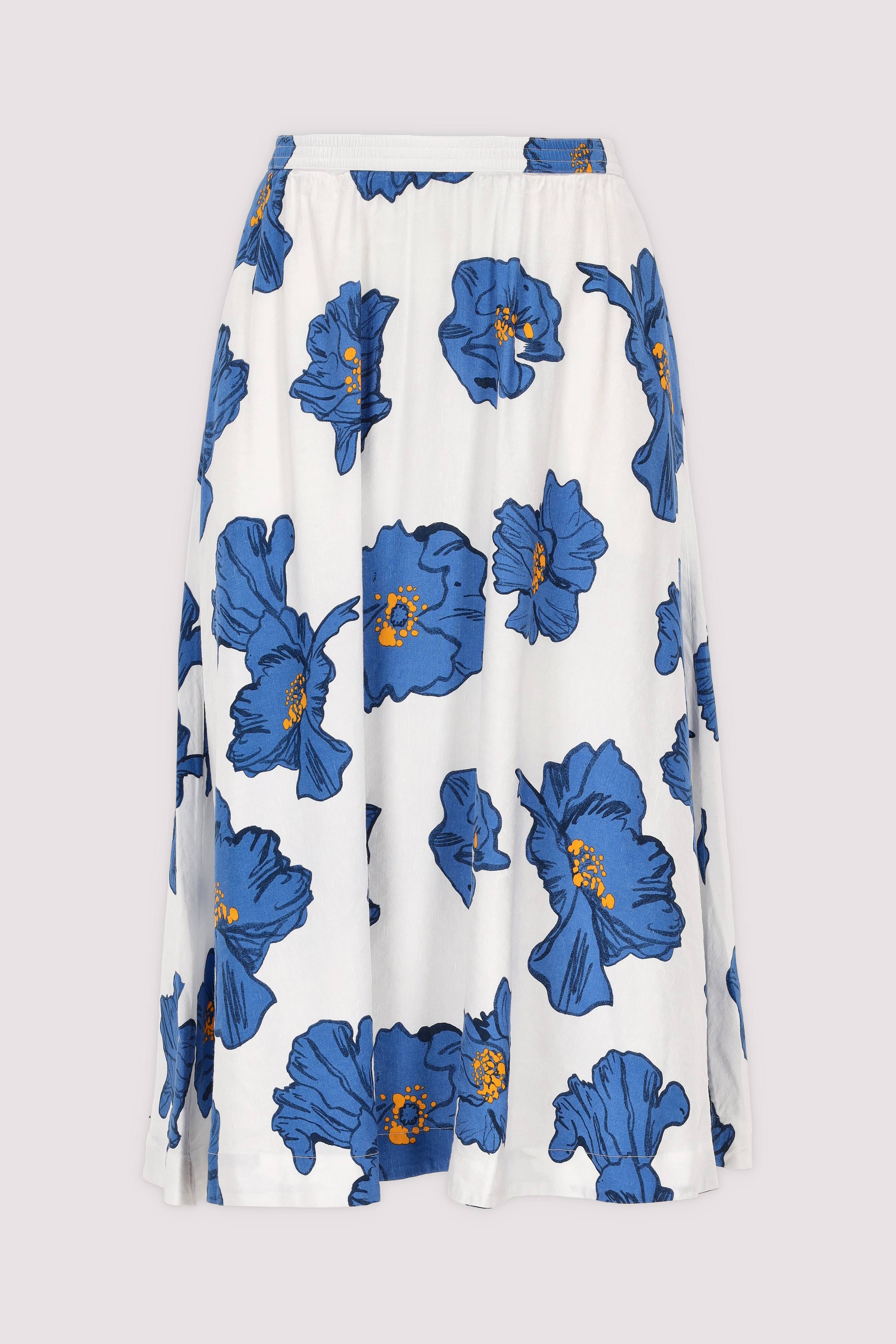 VIS/LINEN VOLUME MIDI SKIRT