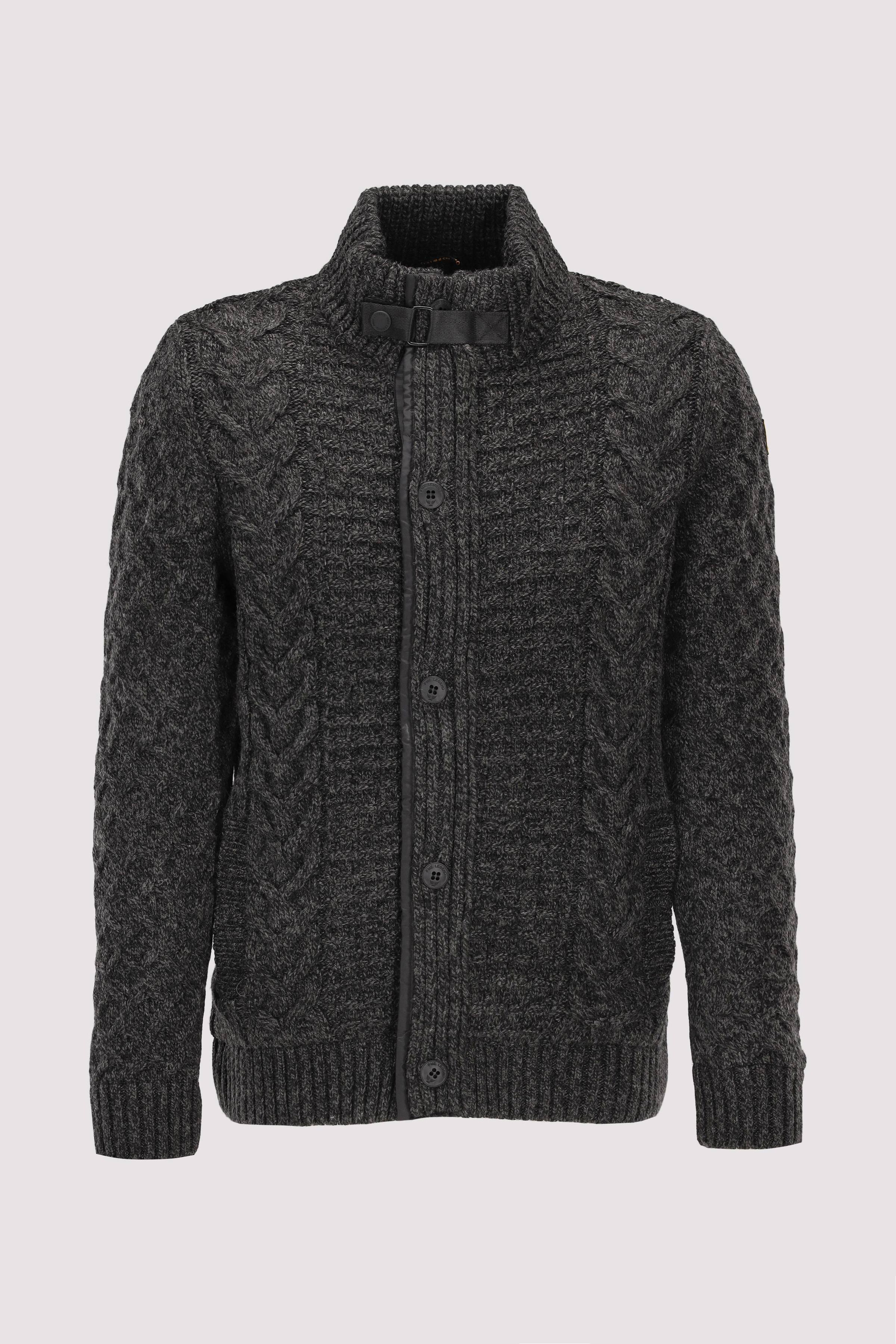 Zip jacket heavy knit mixed ya