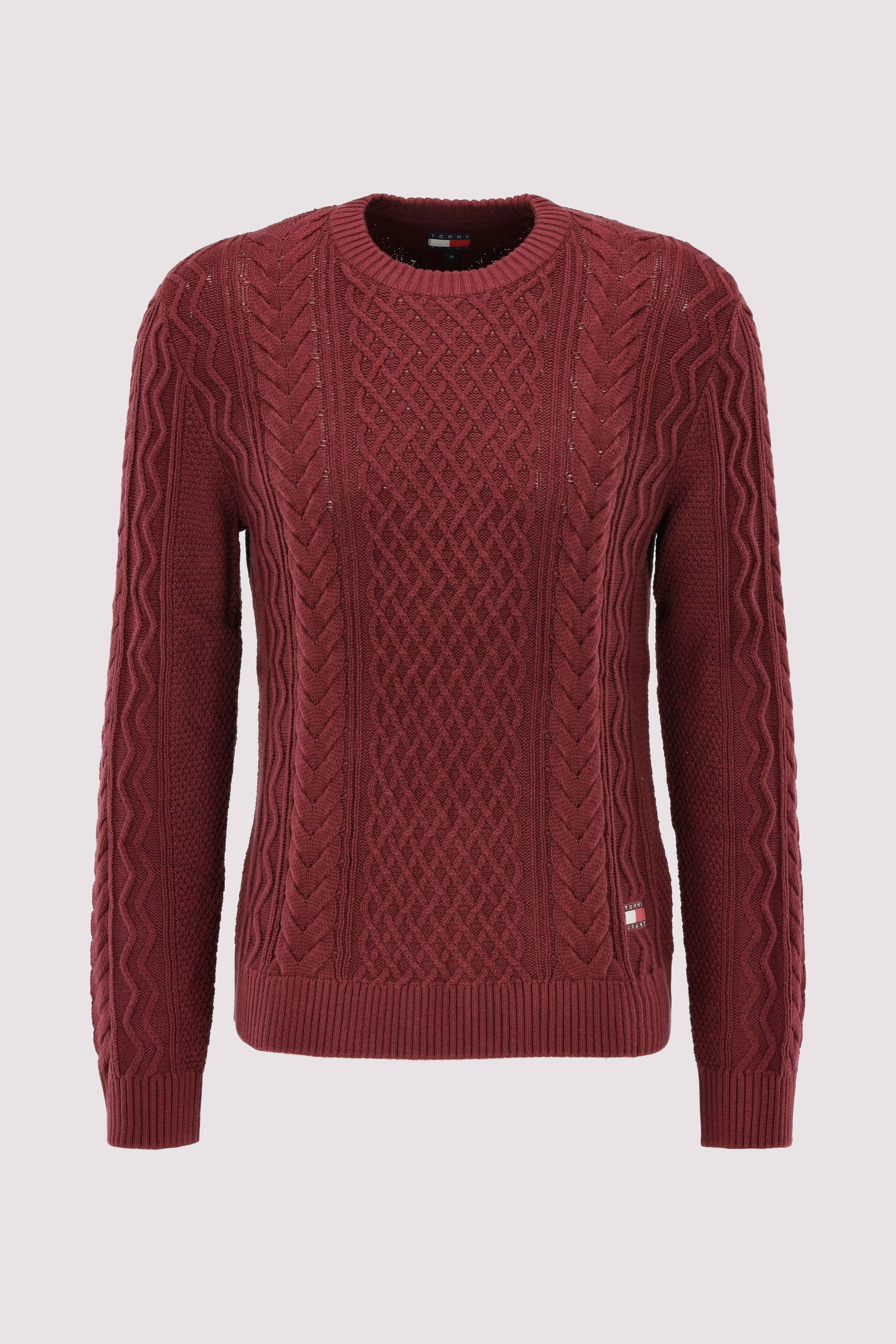 TJM SLM BADGE CABLE KNIT SWEAT
