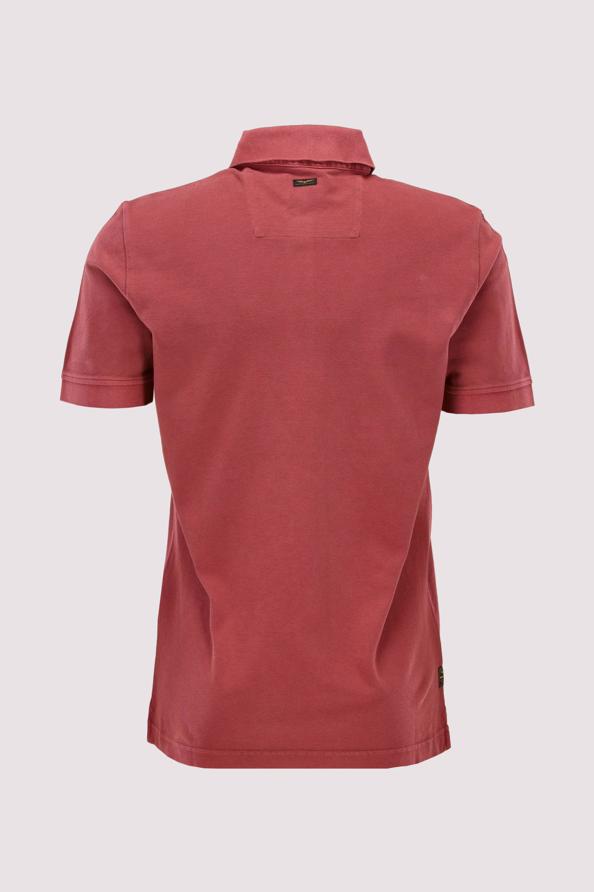 Short sleeve polo garment dyed