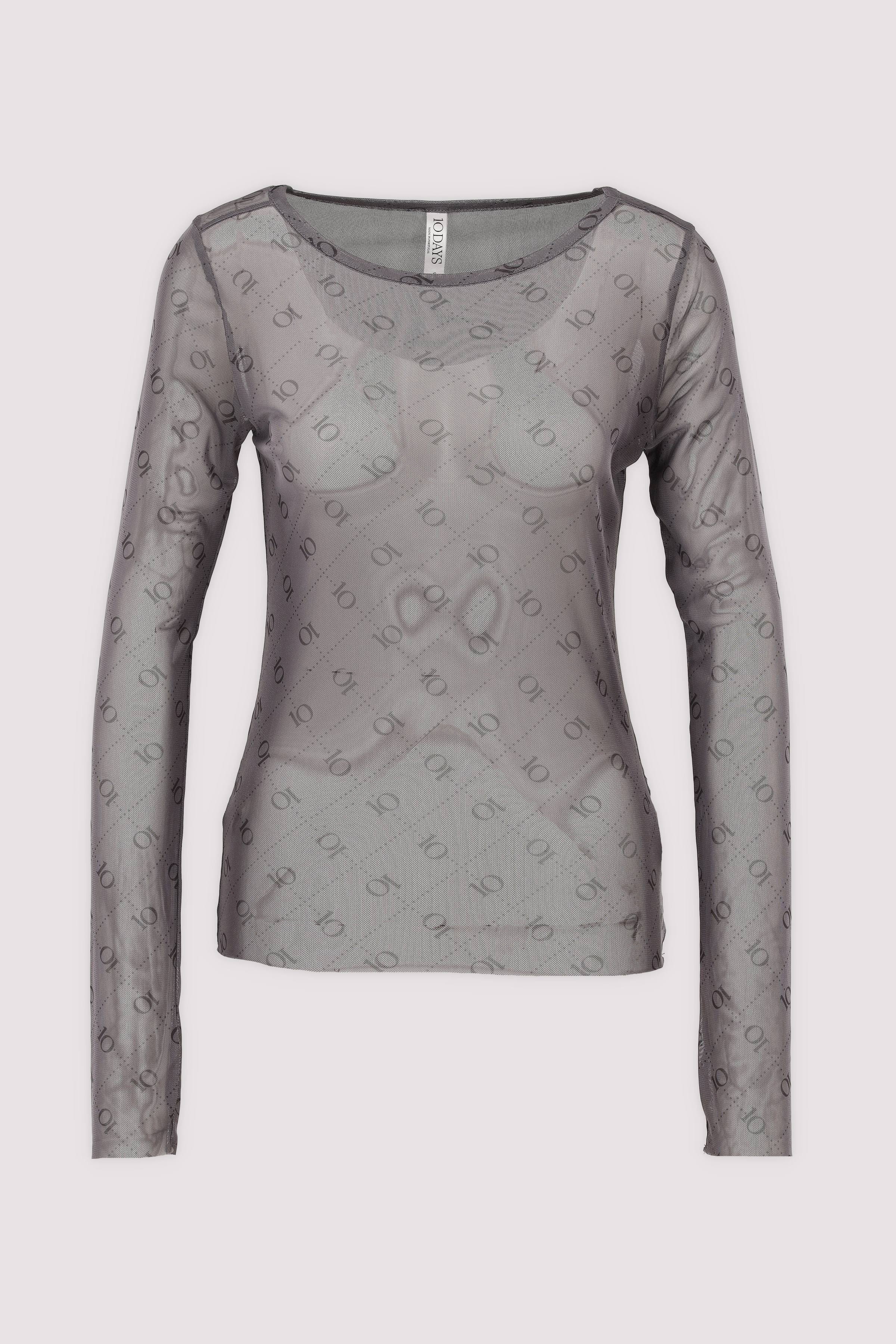 10Days Damen Longsleeve steel blue weich
