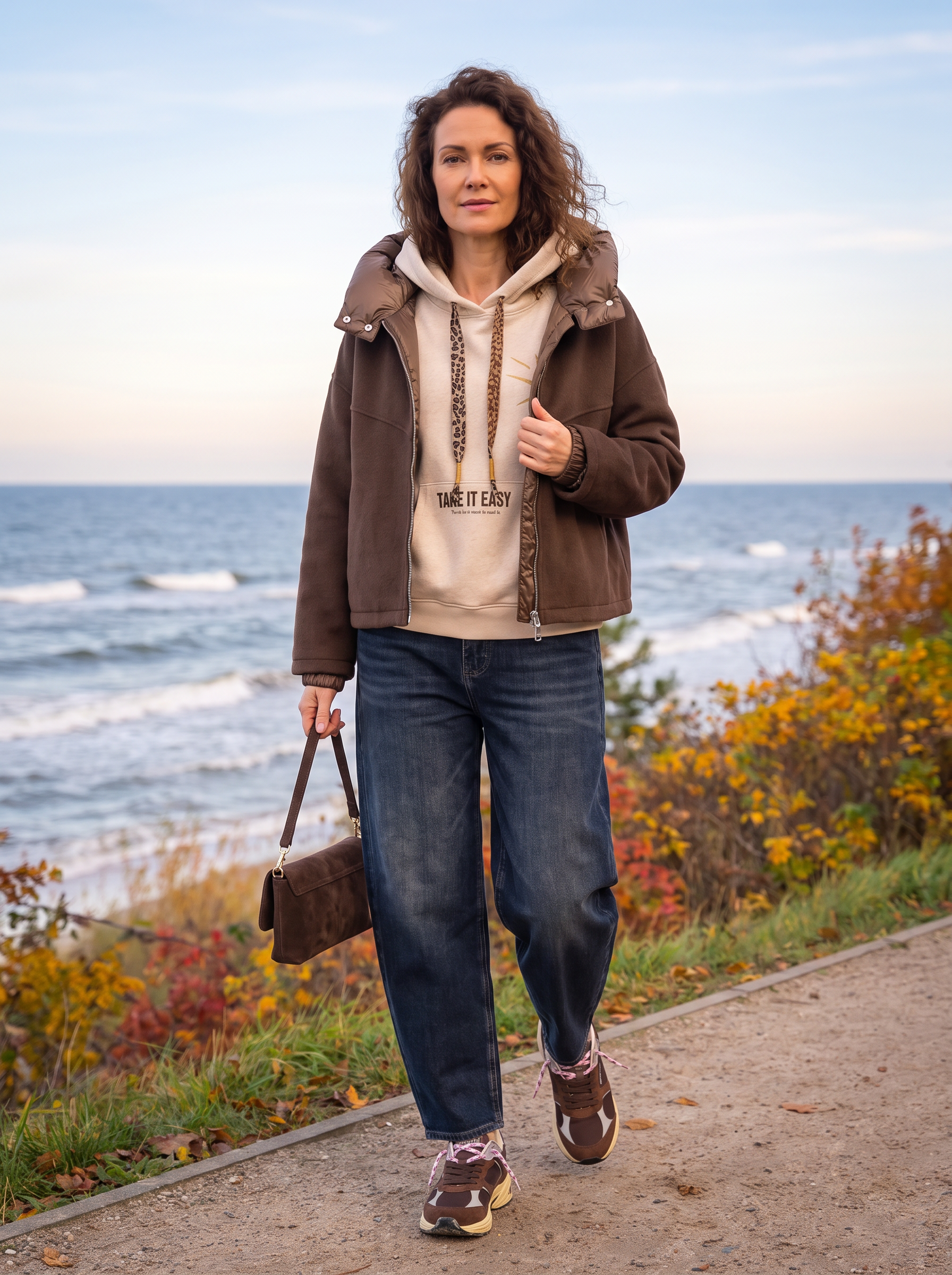 Frau in brauner Jacke von Blonde No. 8