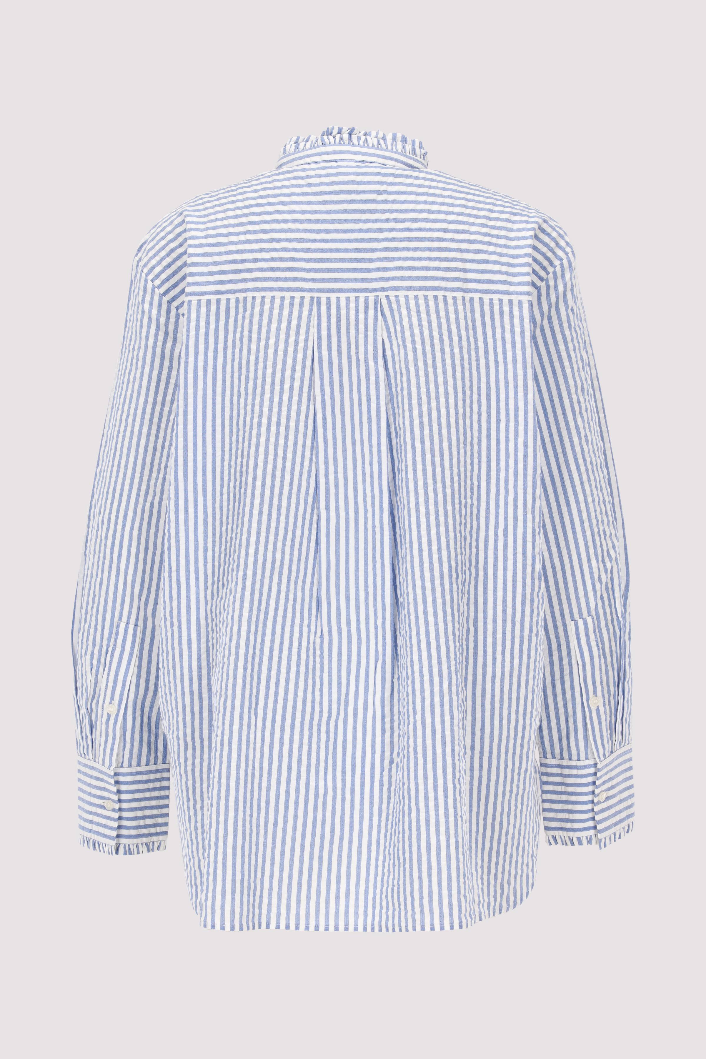 SEERSUCKER RUFFLE SHIRT