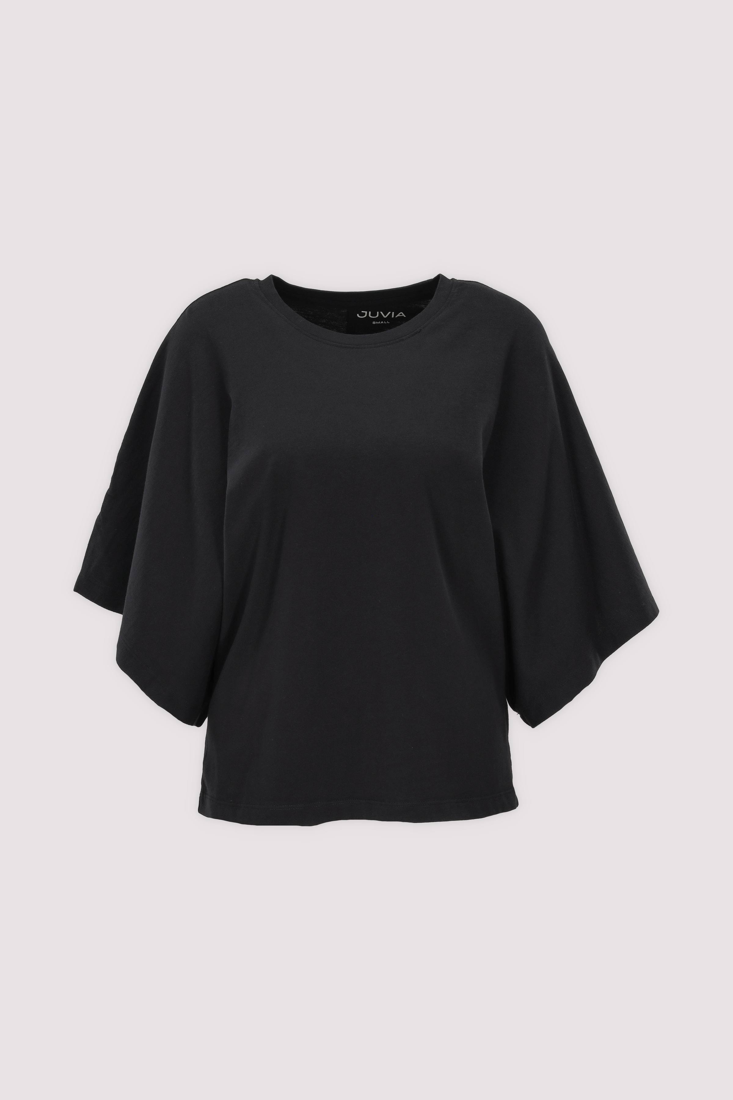 Juvia Damen Kurzarm-T-Shirt Schwarz