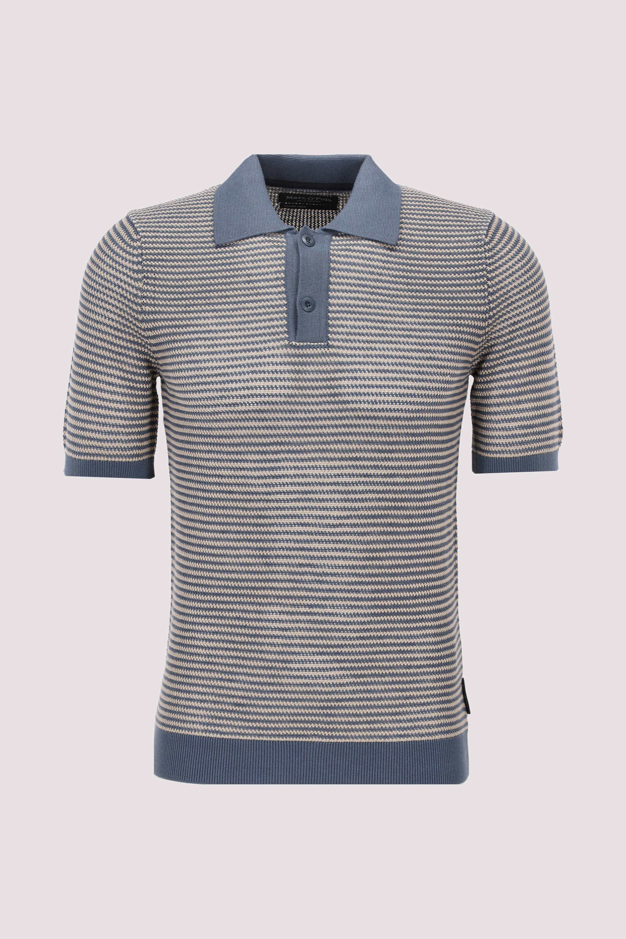 Polo, structured cotton, strip