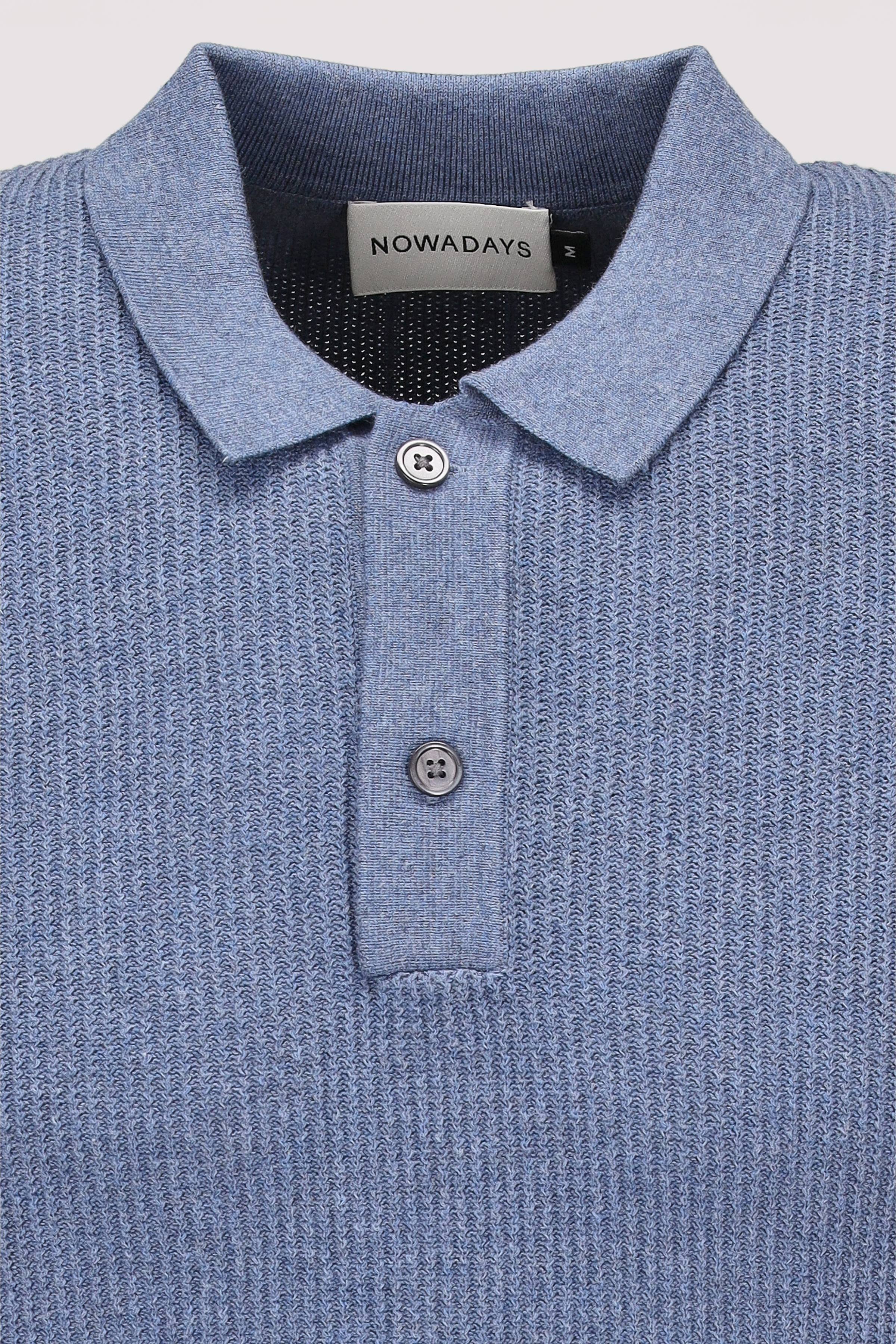 NOWADAYS - Kurzarm-Poloshirt NOWADAYS in Blau