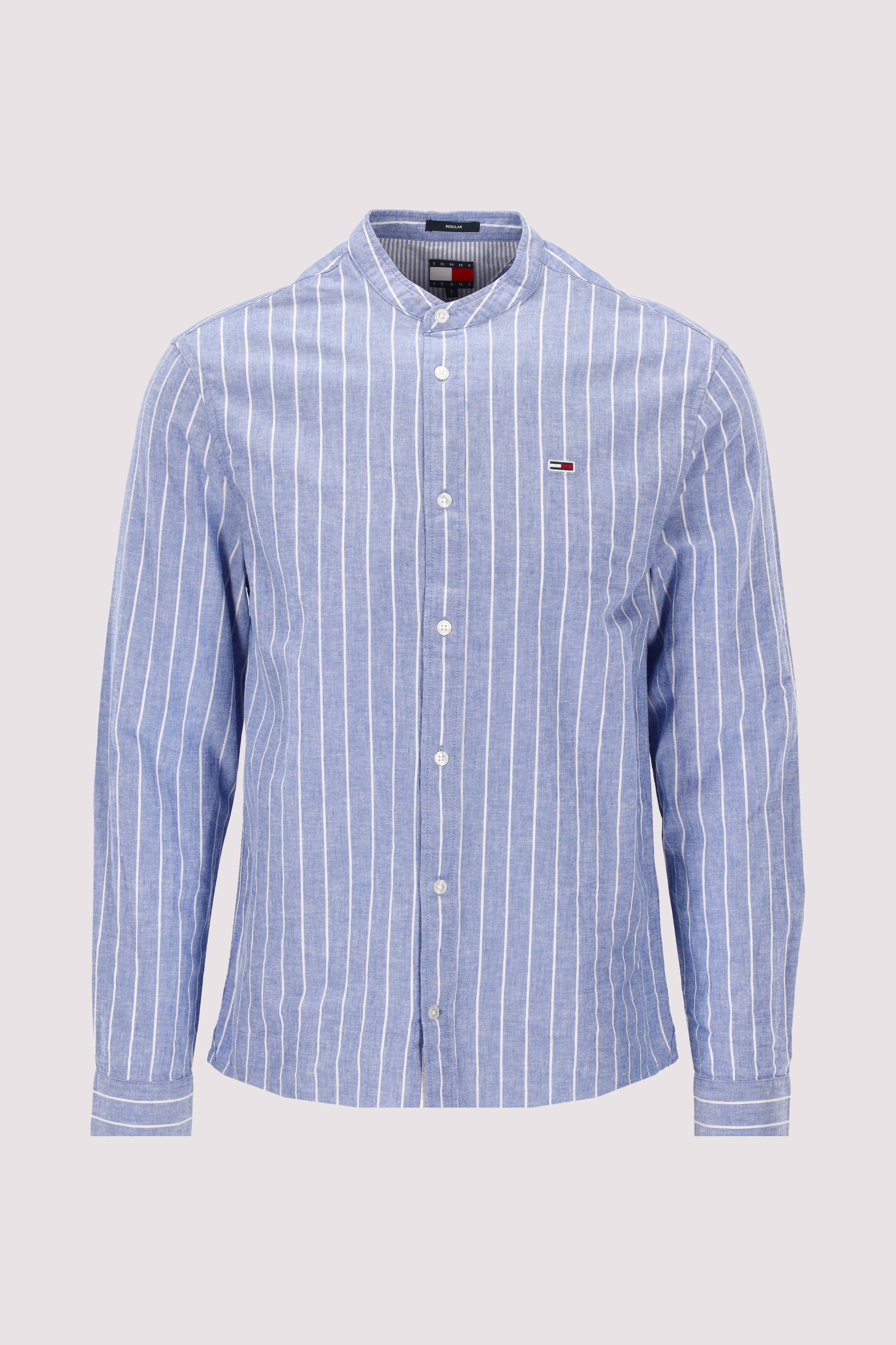 TJM LINEN MIX BND STP SHRT EXT