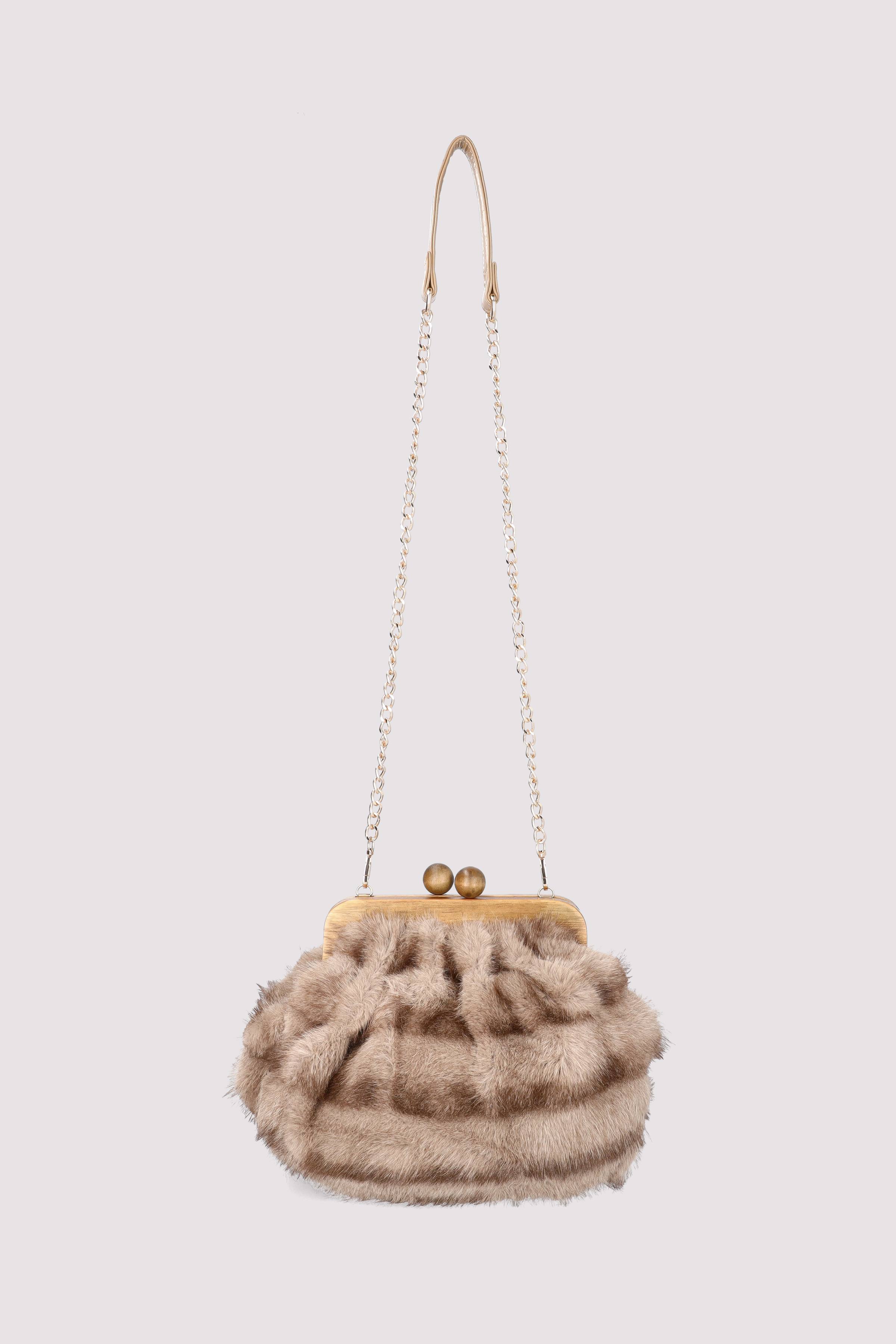 Crazy Lou Taupe Clutch, edles Finish