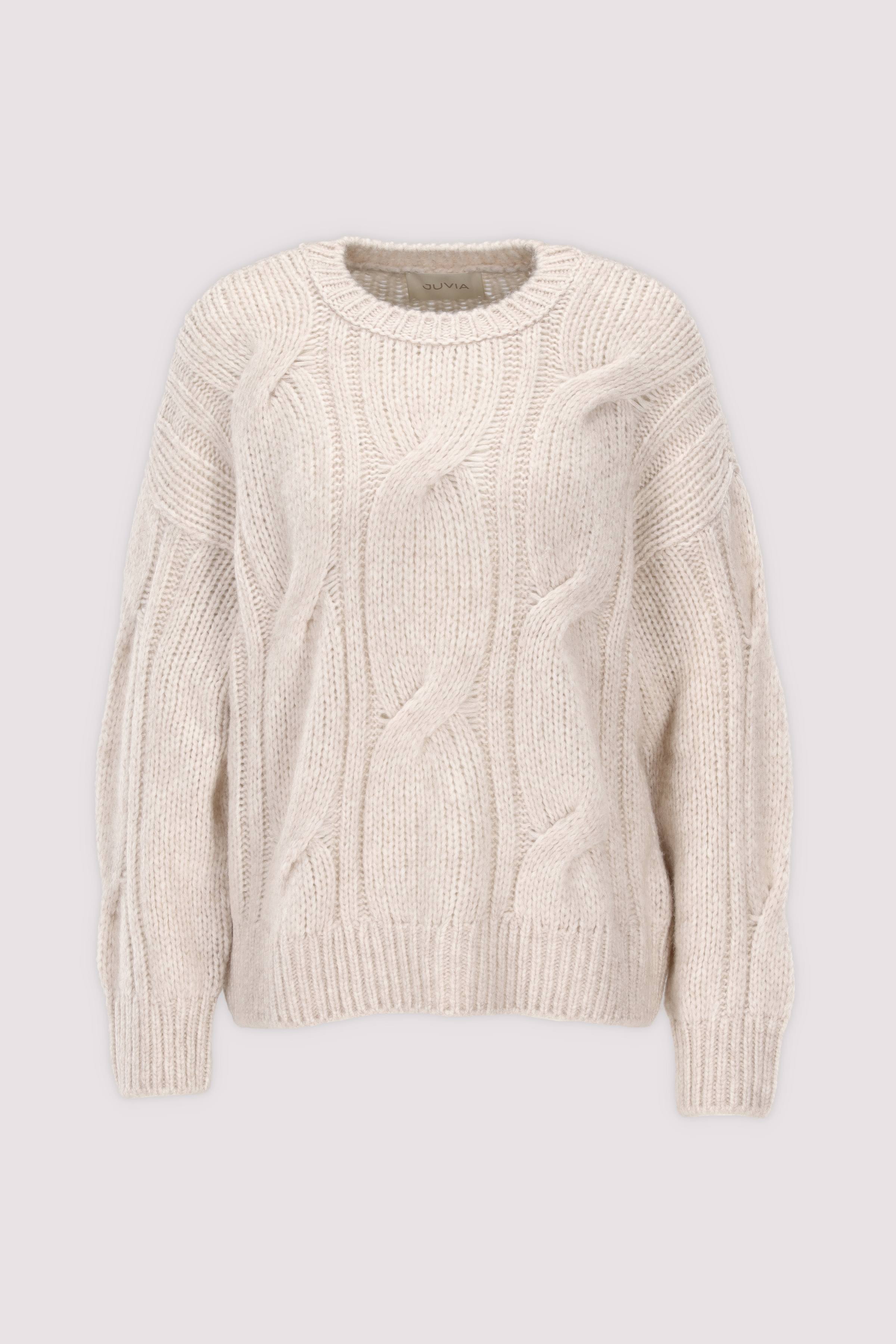 Juvia Damen Rundhalspullover Eggshell