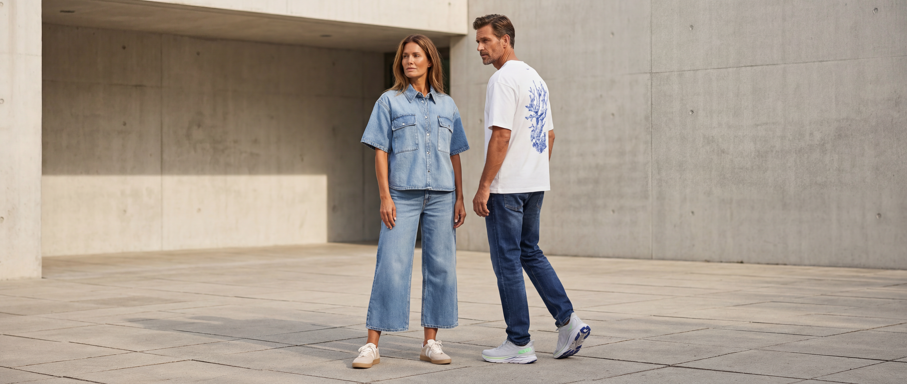 Damen und Herren-Outfit von Glodgarn Denim